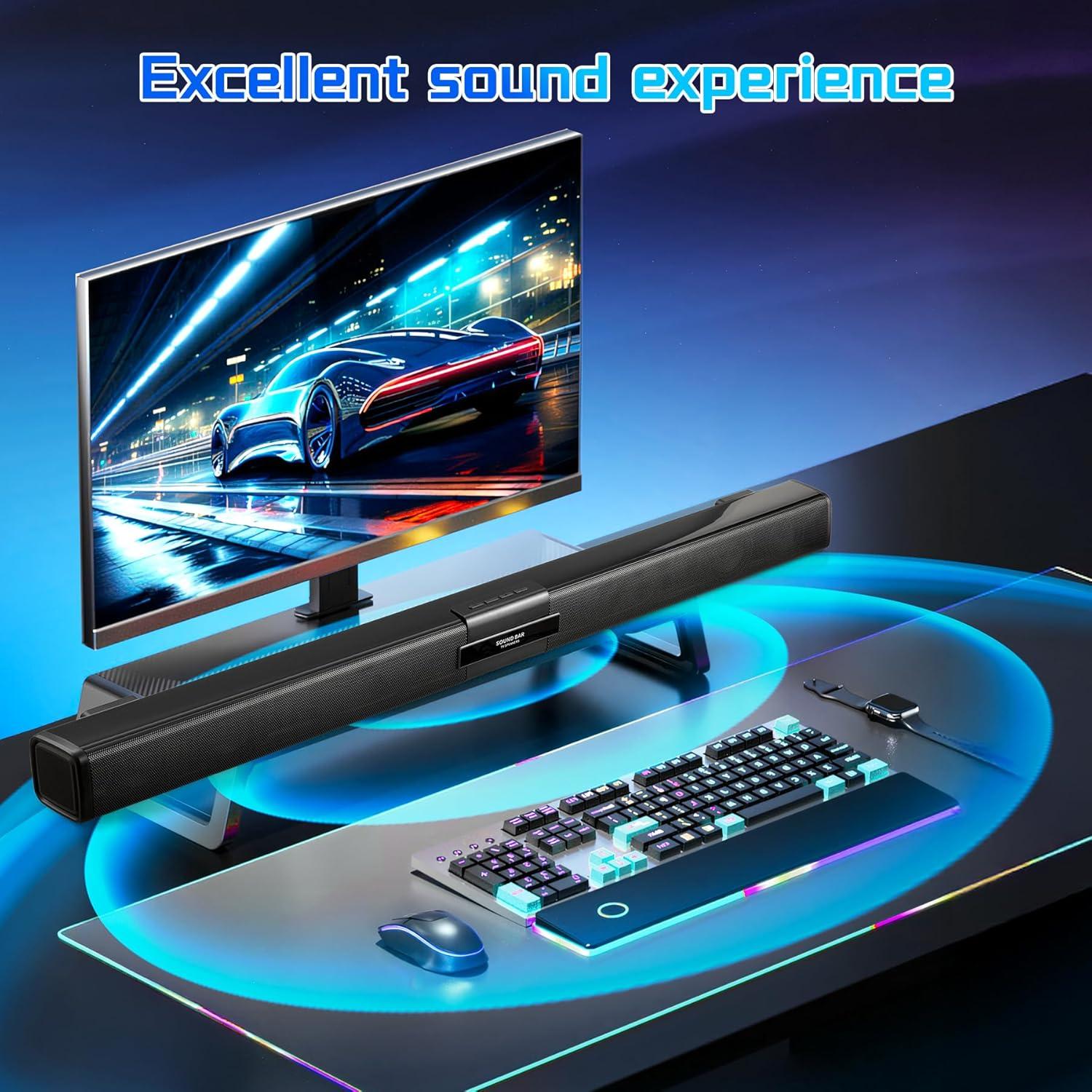 Barra de Sonido Quntelon K9MH Bluetooth 5.3 con 4 Micrófonos