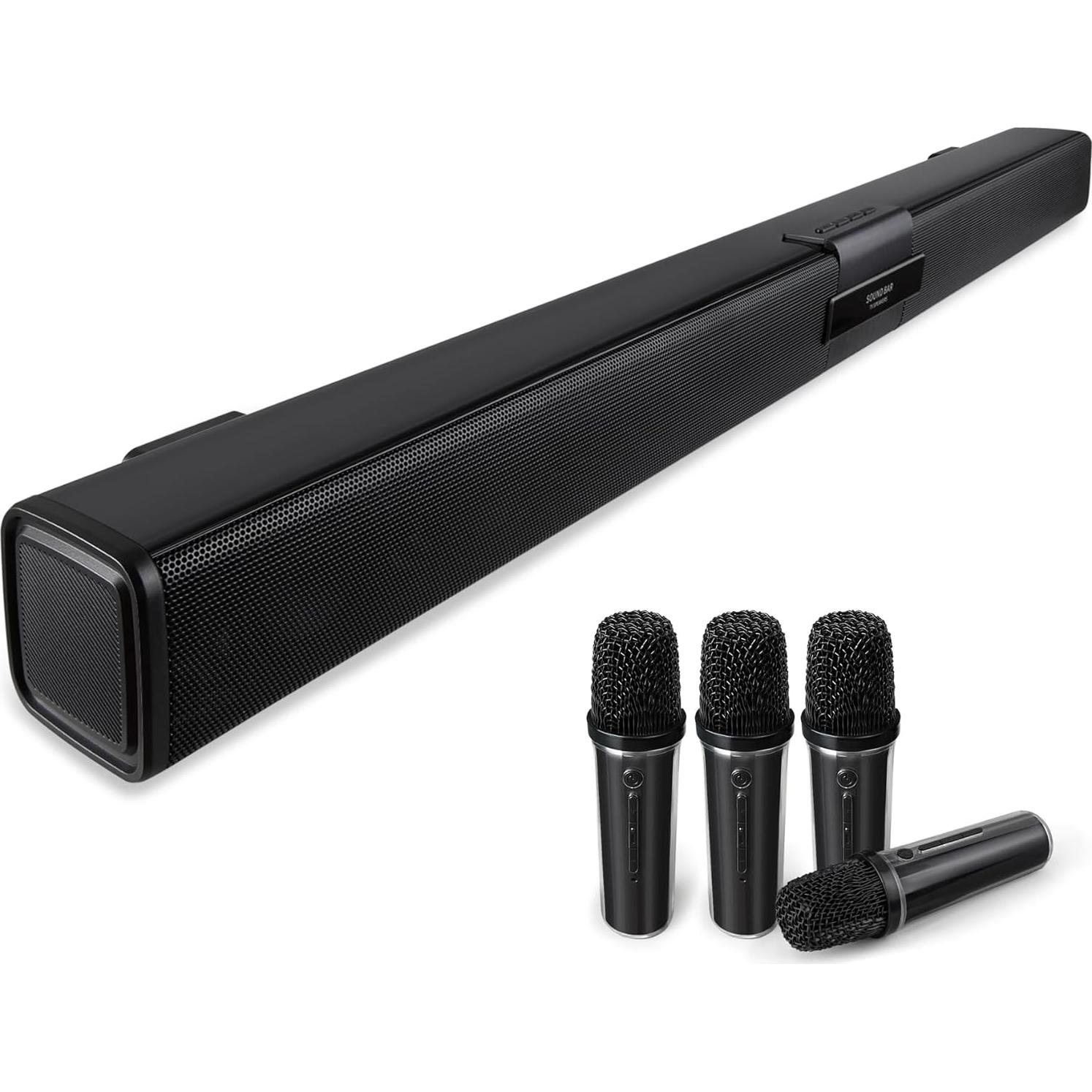 Barra de Sonido Quntelon K9MH Bluetooth 5.3 con 4 Micrófonos