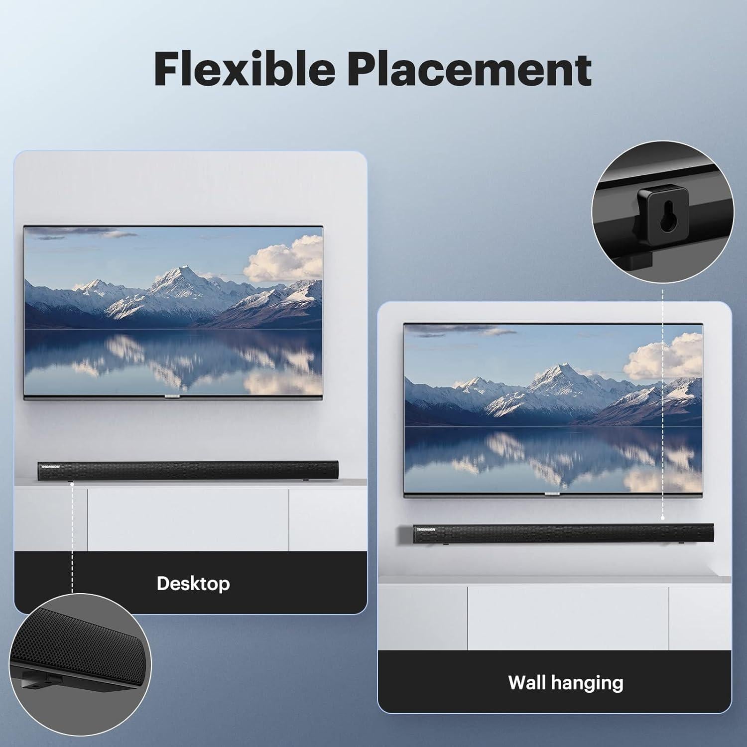 Barra de Sonido THOMSON B202 89 cm Bluetooth 5.0 2.1 Canales