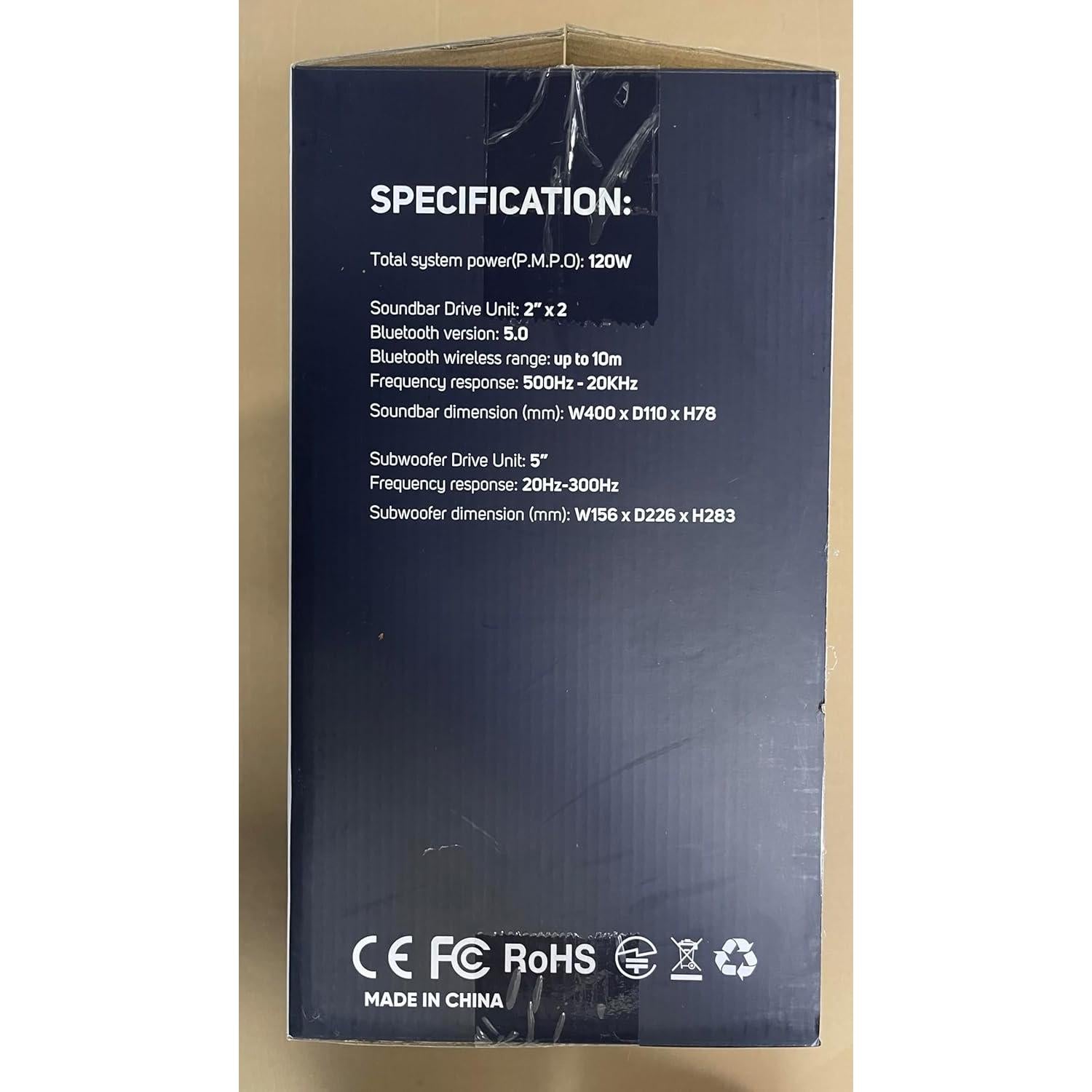 Barra de Sonido Inalámbrica Smalody 2.1 con Subwoofer 30W