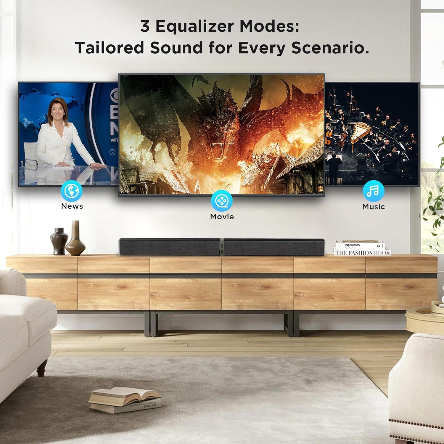 Barra de Sonido MZEIBO 80W Bluetooth para TV Inteligente