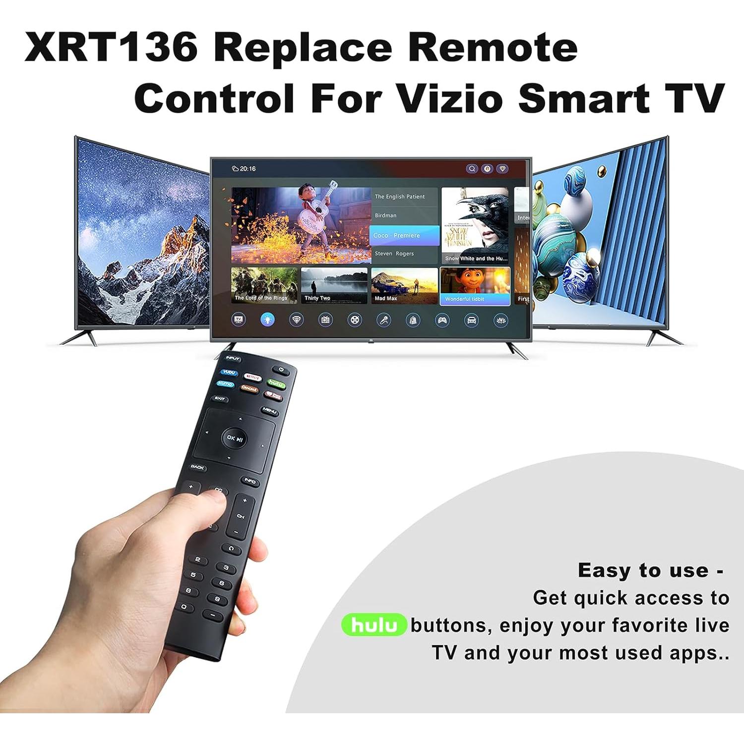 Control Remoto XRT136 para TV Vizio - Reemplazo Universal