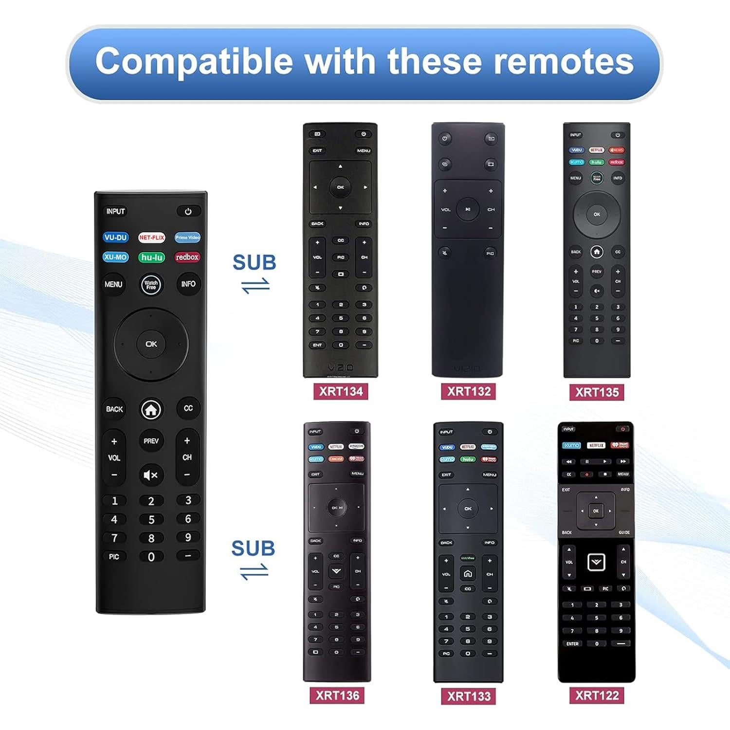 Control Remoto Universal Vizio XRT140 para Televisores Inteligentes
