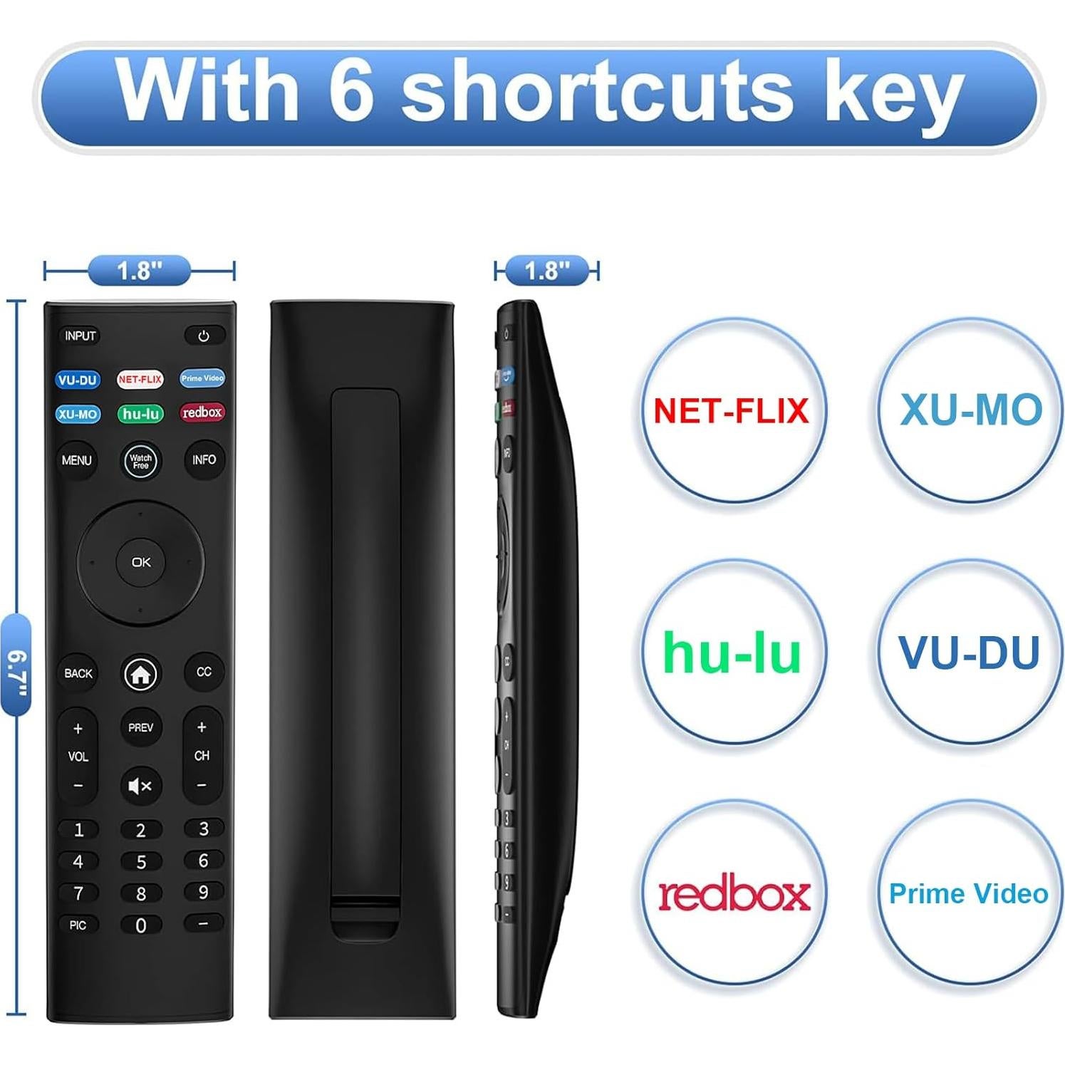 Control Remoto Universal Vizio XRT140 para Televisores Inteligentes