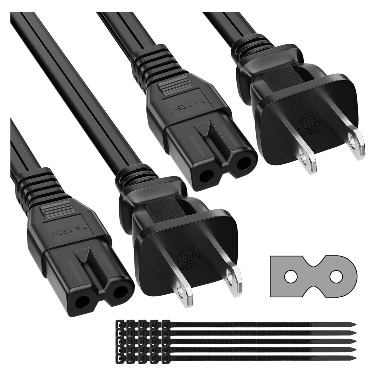 Cable de Alimentación AC Polarizado Kxable 3m - 2 Paquetes
