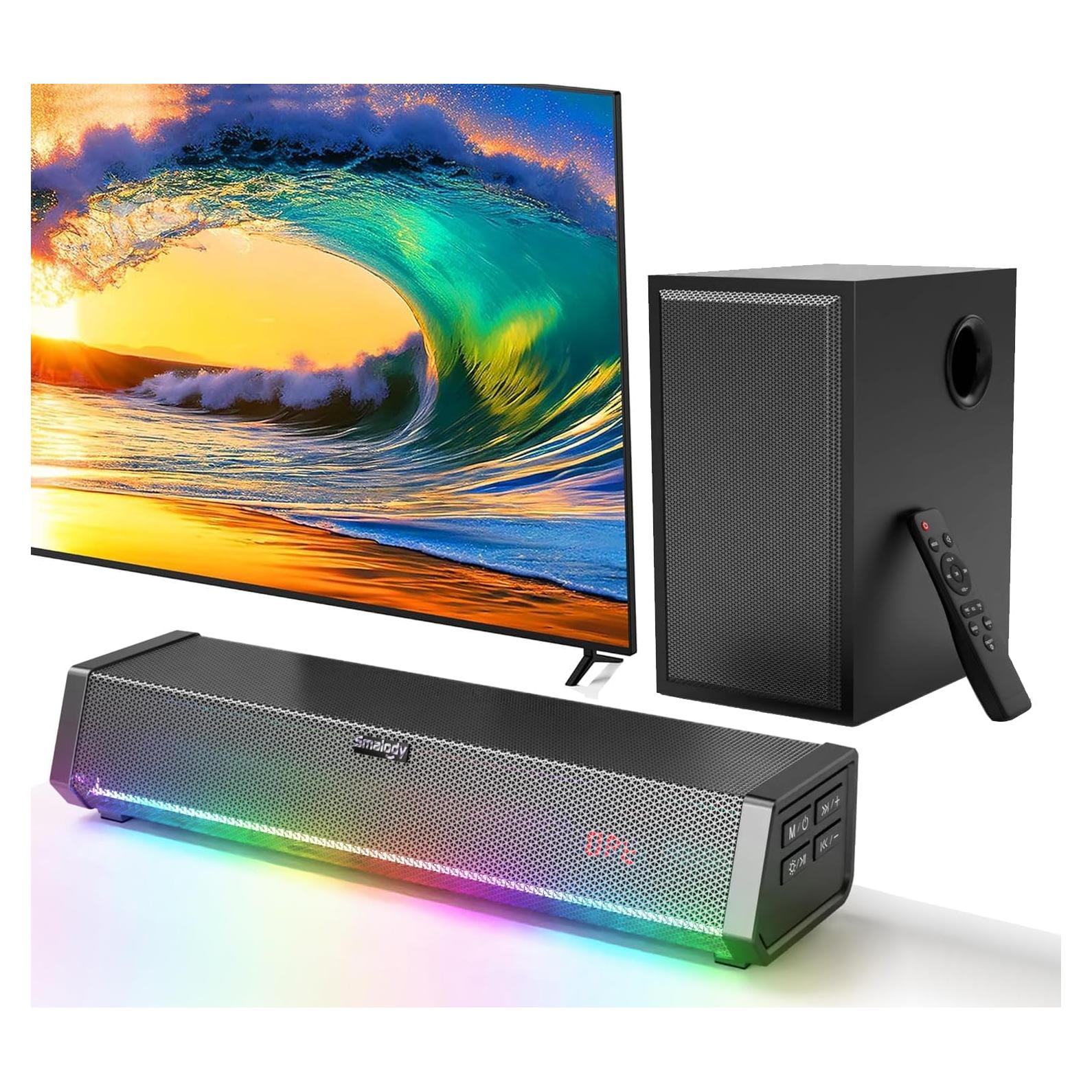 Barra de Sonido Smalody 8060 con Subwoofer 2.1 y Bluetooth 5.0