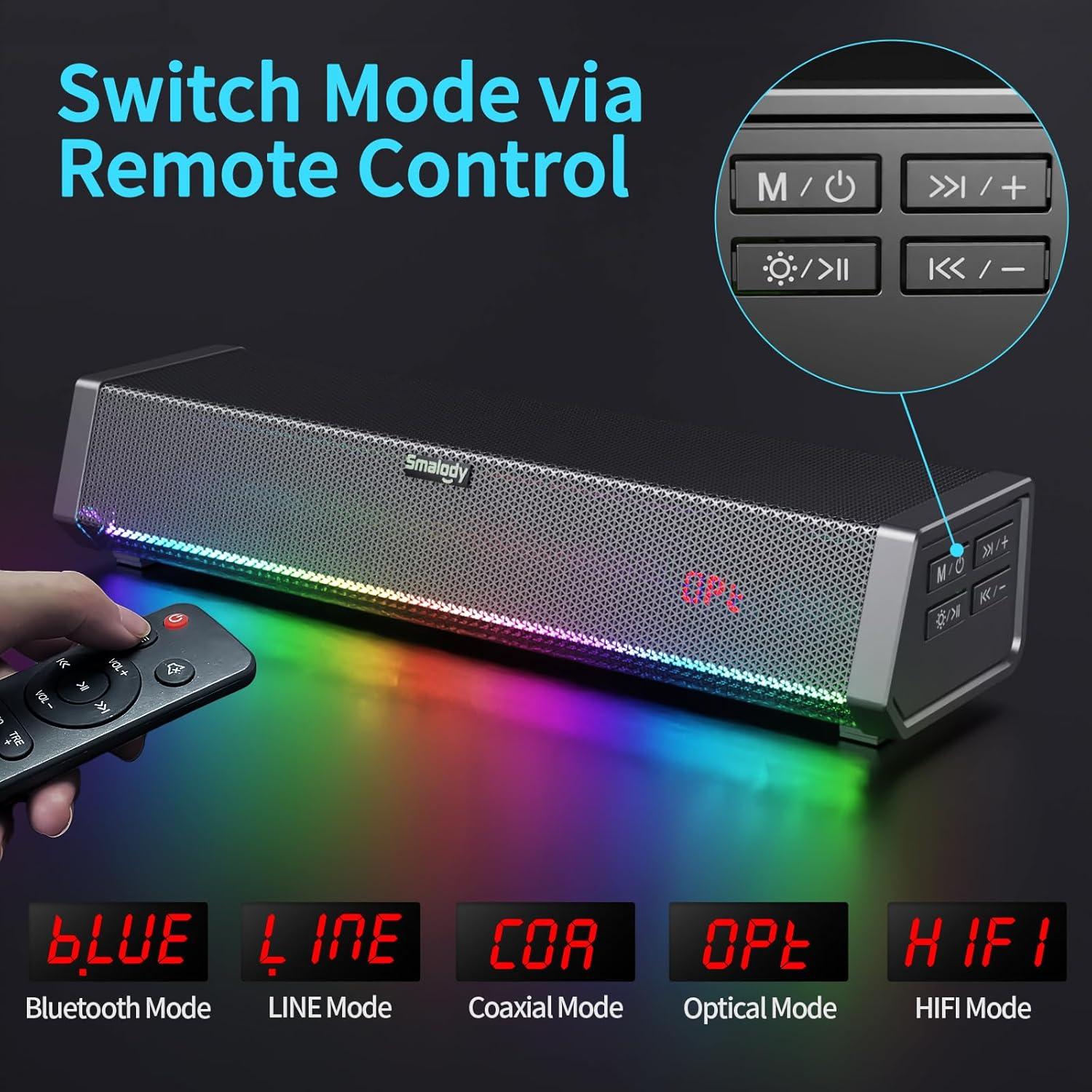 Barra de Sonido Smalody 8060 con Subwoofer 2.1 y Bluetooth 5.0