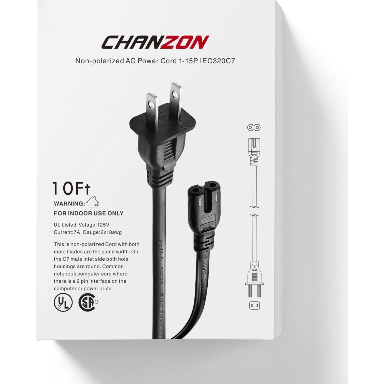 Cable de Alimentación Polarizado 3m CHANZON para Televisor