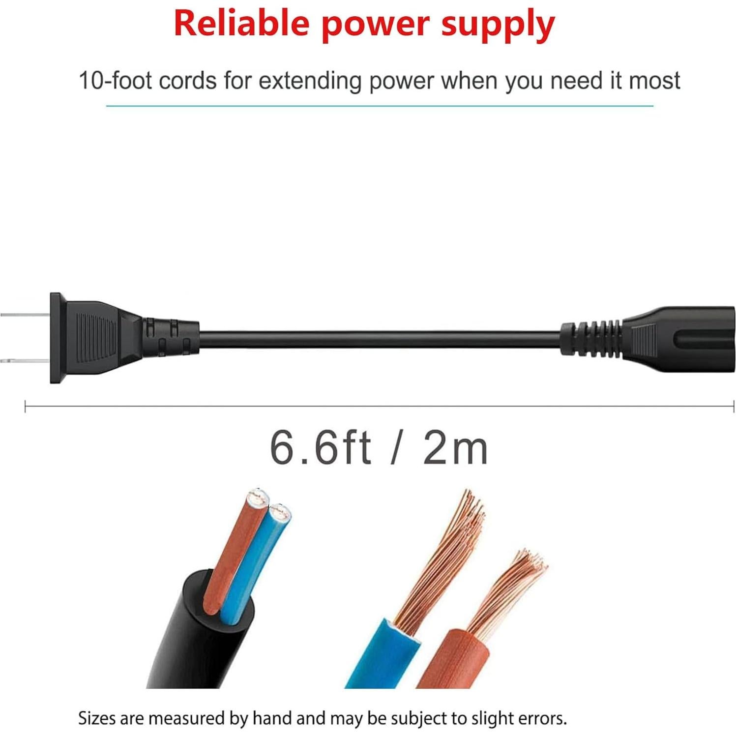 Cable de Alimentación AC 2m para TV y Consolas - Vizio, Sony