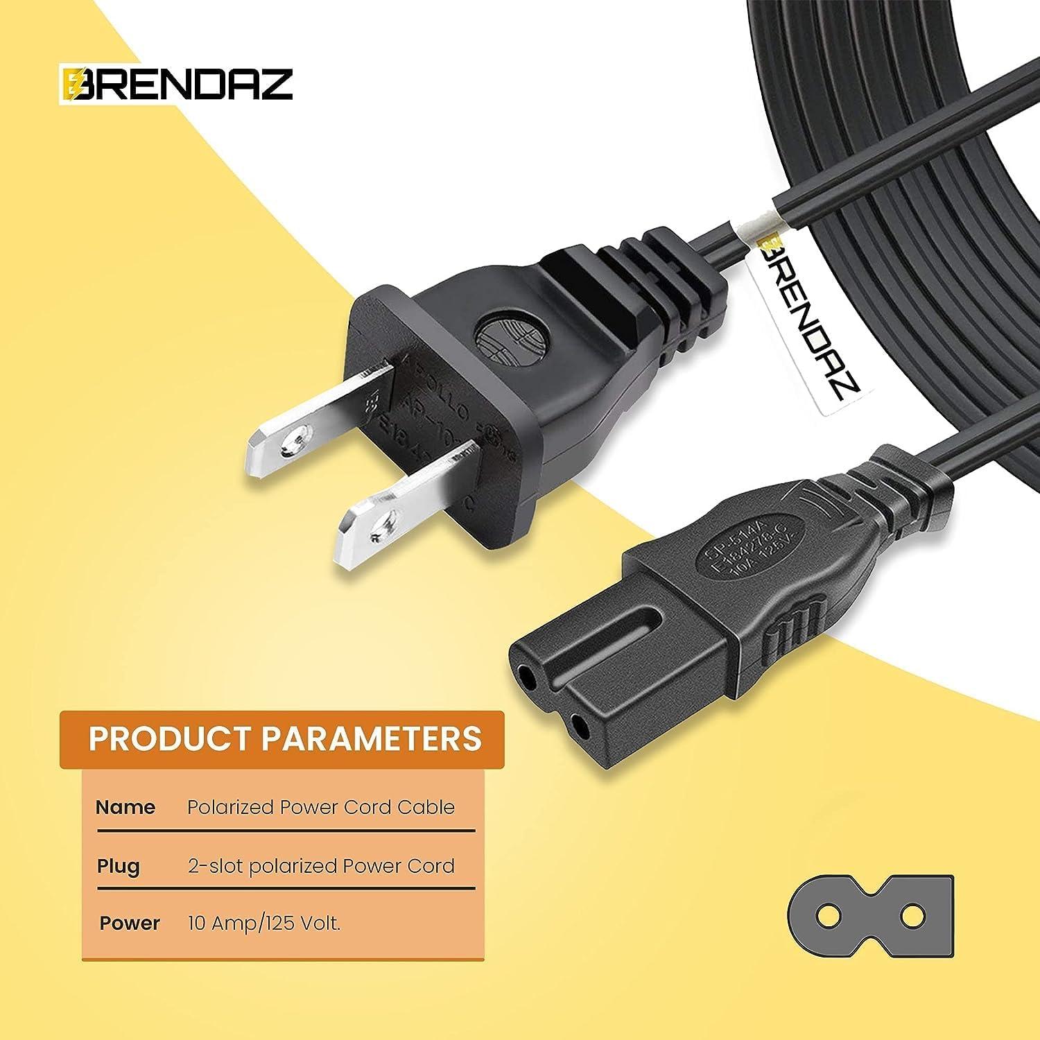 Cable de Alimentación Polarizado 2 Clavijas 3m BRENDAZ