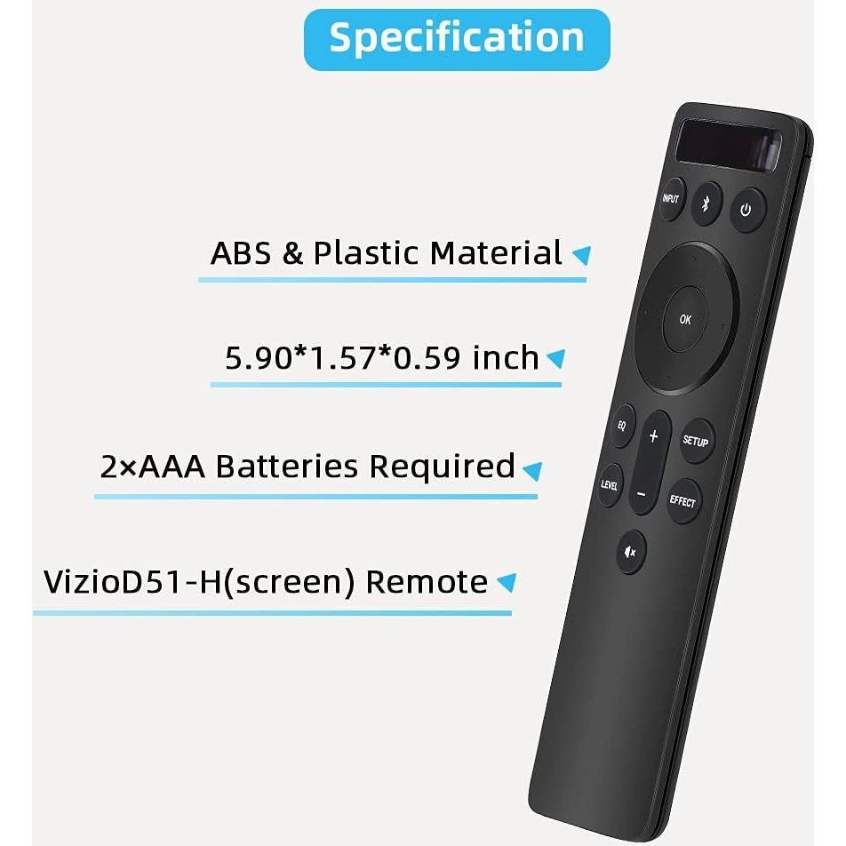 Control Remoto UNOCAR Bluetooth para Barra de Sonido Vizio 2.1 5.1