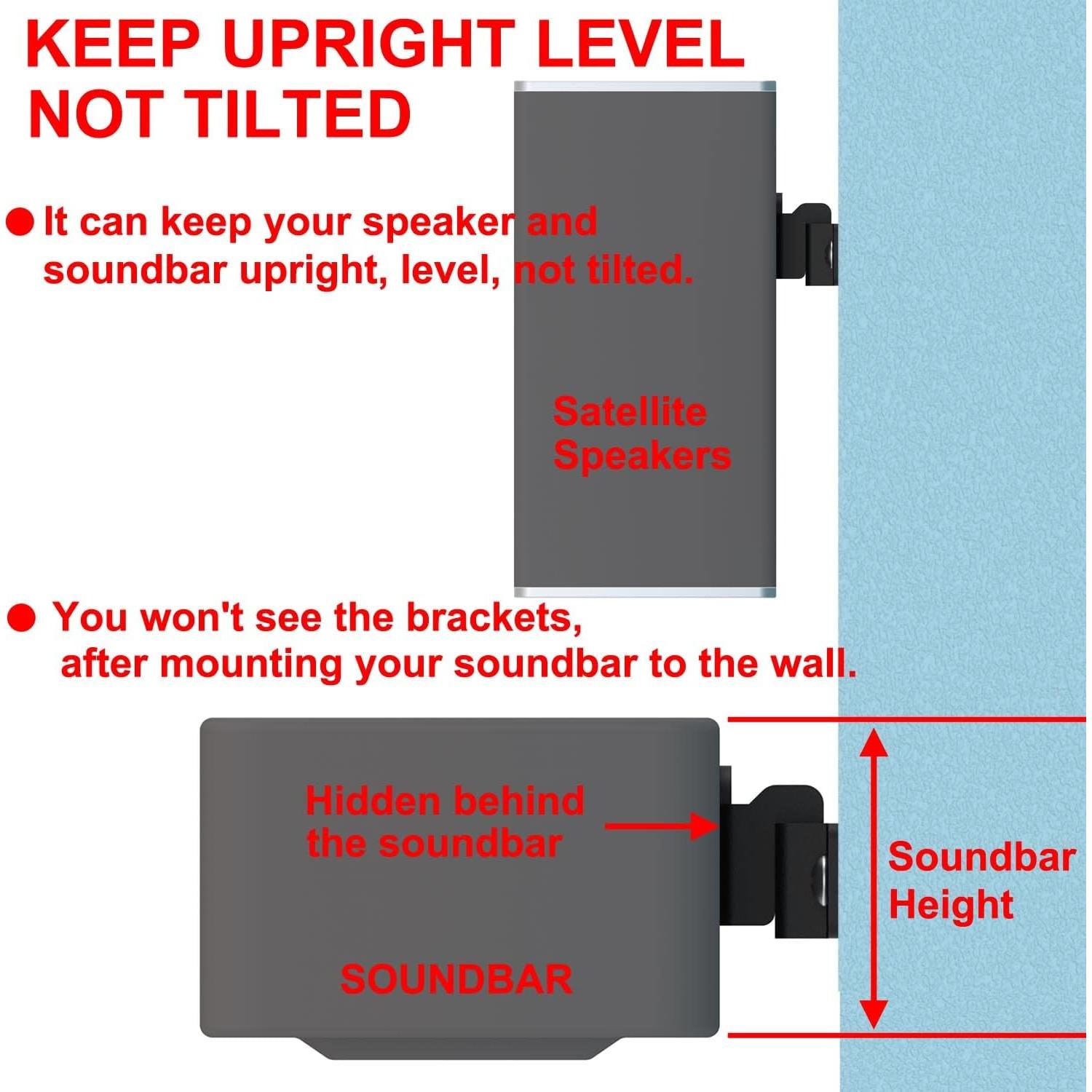 Soporte de Montaje en Pared para Barra de Sonido Pbxifge - 2 Unidades