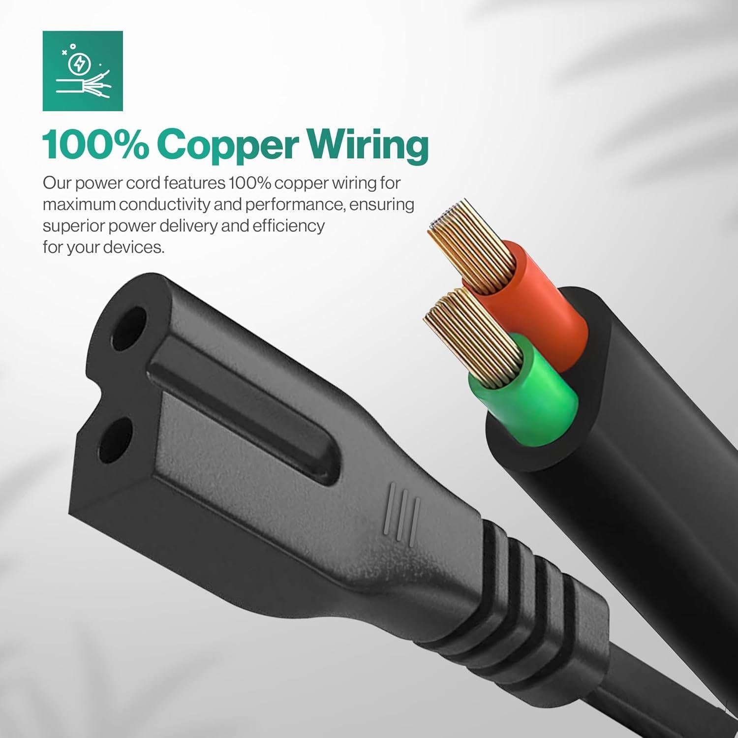 Cable de Alimentación Polarizado 2 Clavijas 1.5m LORDTRONICS