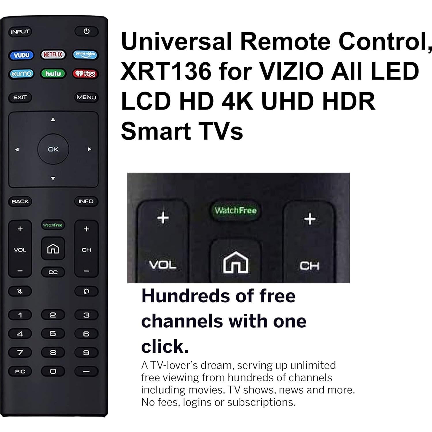 Control Remoto Universal VIZIO XRT136 Watchfree HD 4K