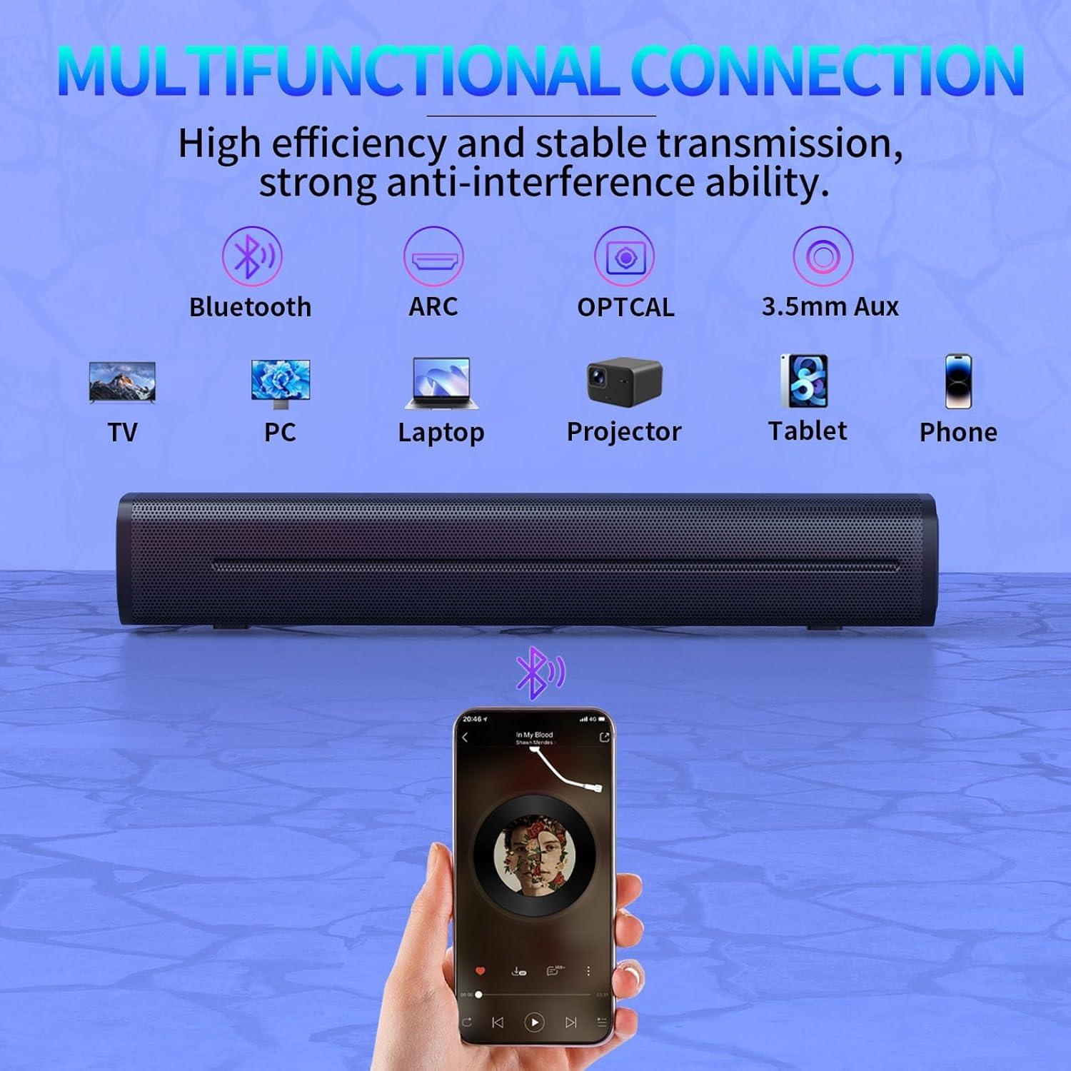 Barra de Sonido Jierben SS03 50W Bluetooth para Televisor