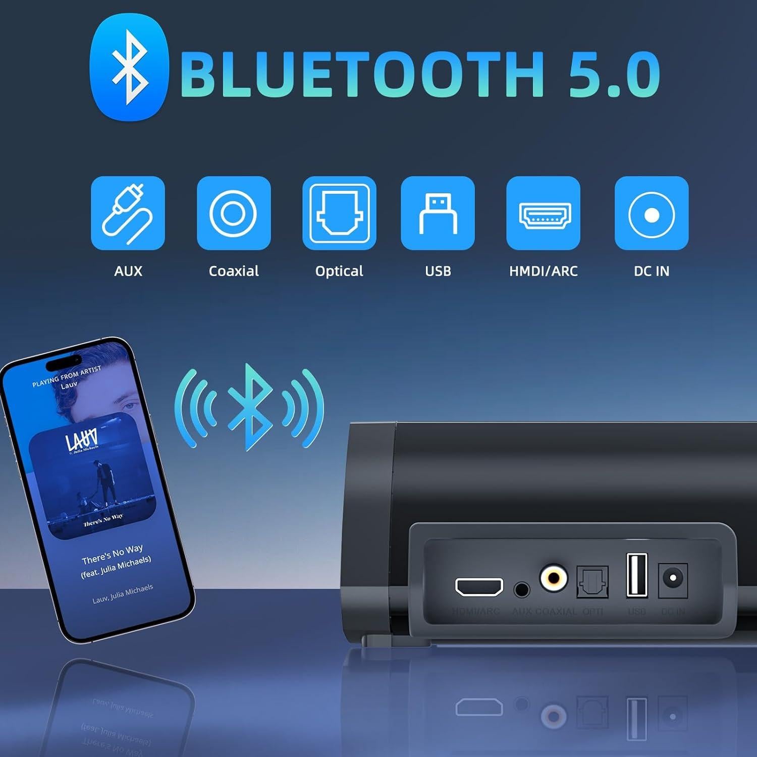 Barra de Sonido Desobry SS1022B 40.9 cm Bluetooth con HDMI
