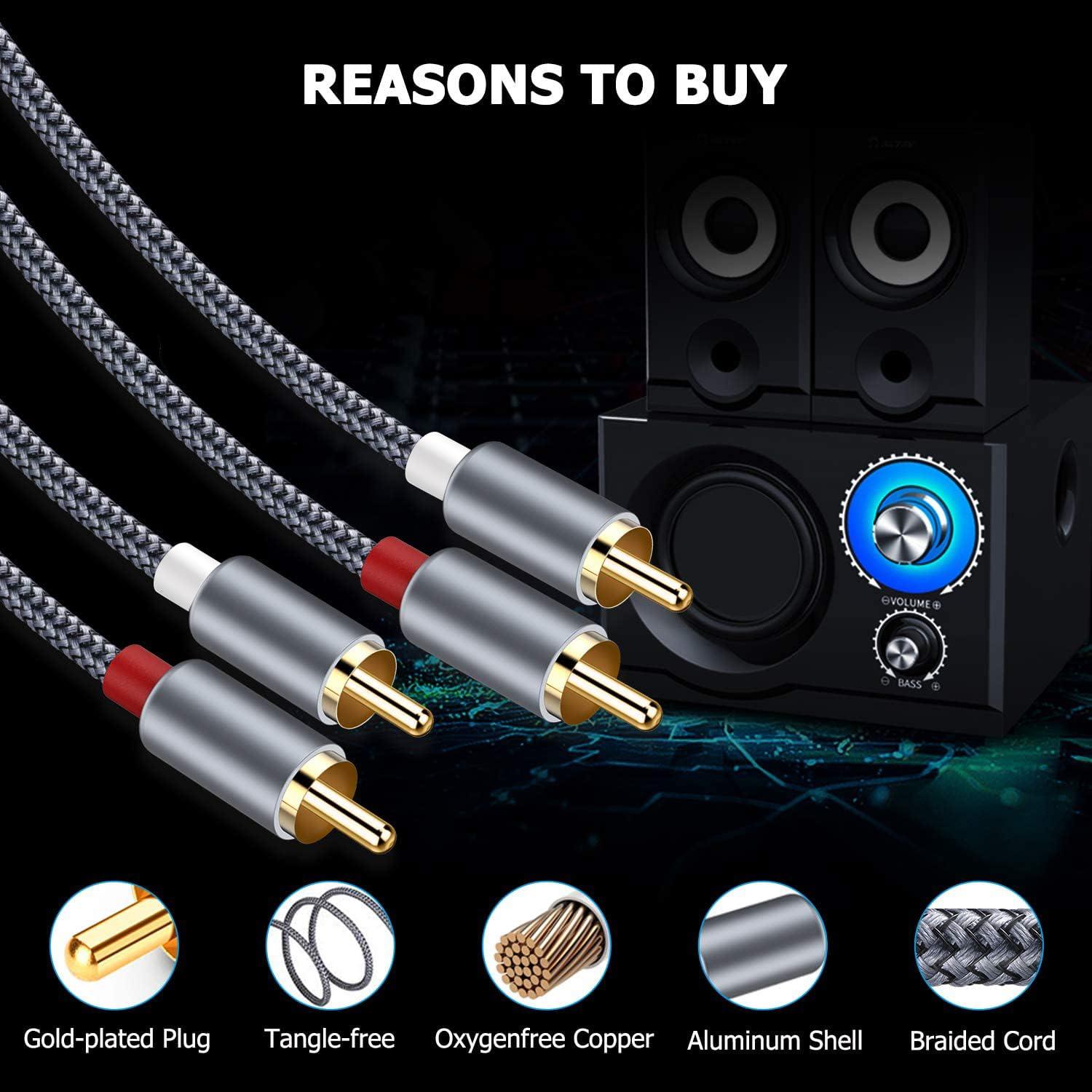 Cable RCA Goalfish 2Macho a 2Macho 1.83m Audio Estéreo