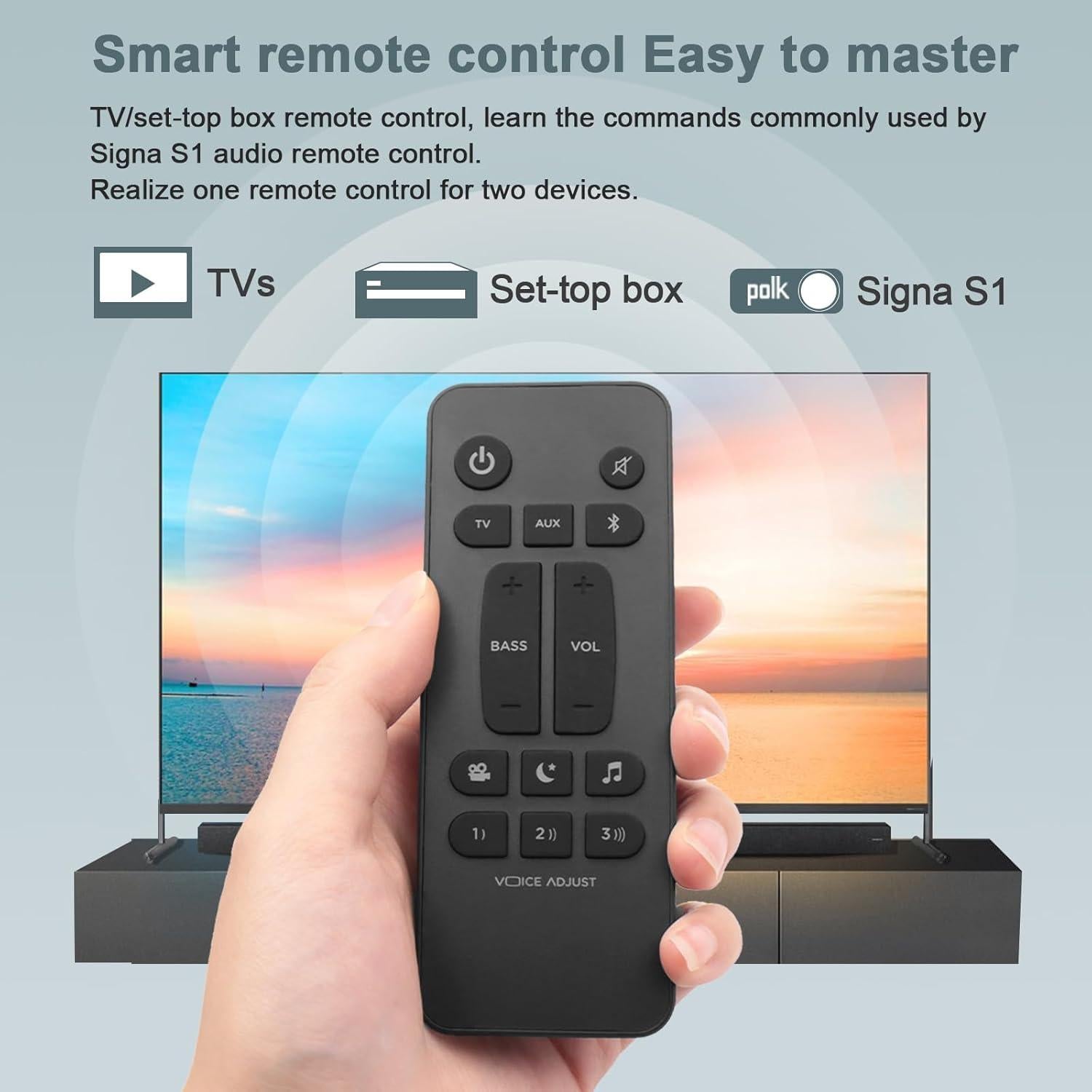 Control Remoto Universal Polk Audio RE6214-1 para Barra de Sonido