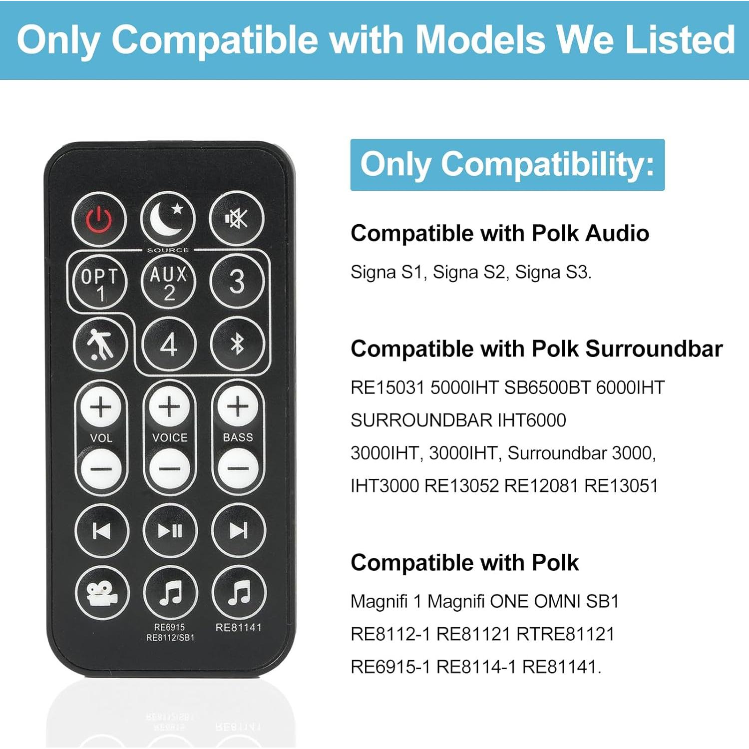 Control Remoto Reemplazo Polk Audio Signa S1 S2 S3 CR2025