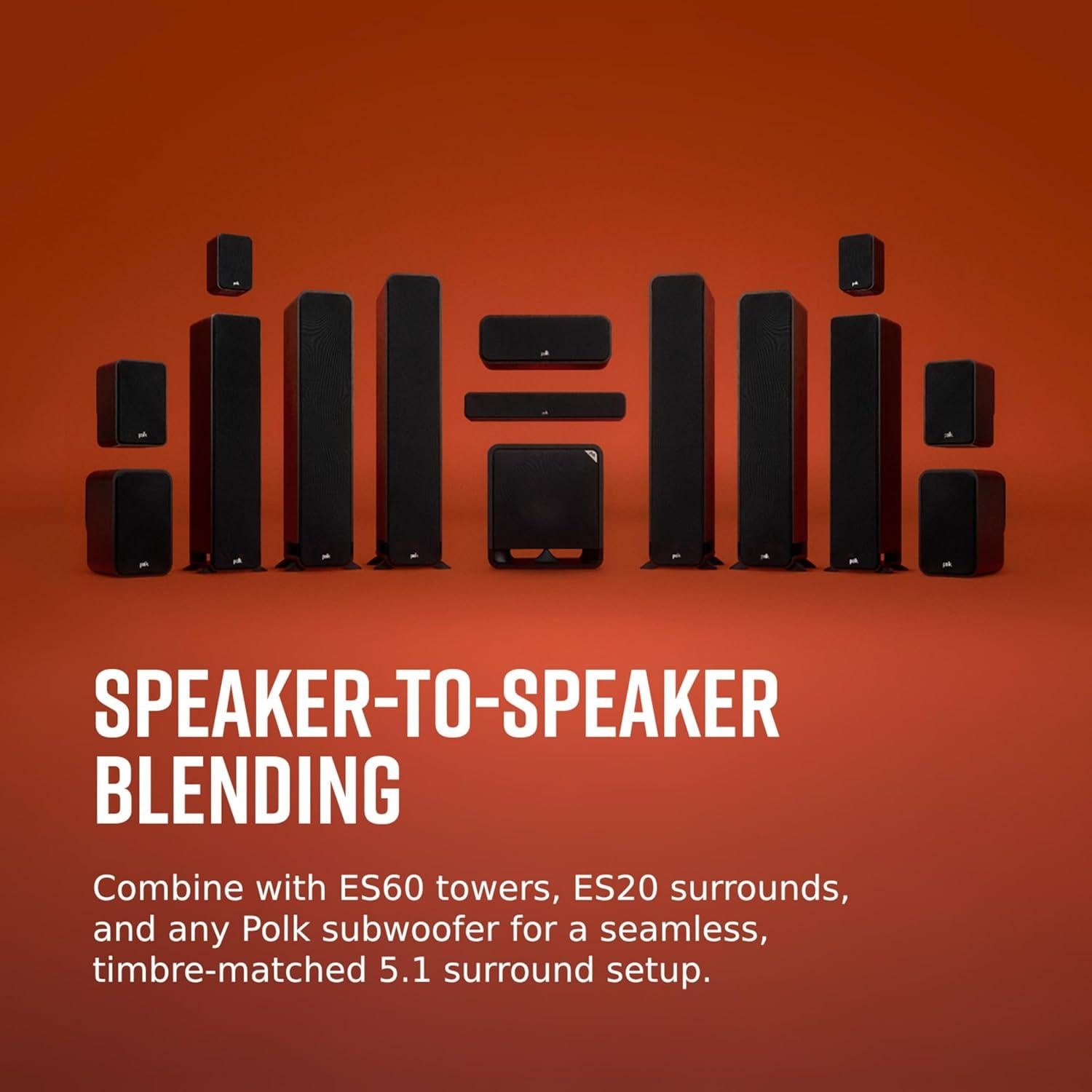 Altavoz Central Polk Signature Elite ES35 - 6.36 kg, 8 Ohmios, Negro