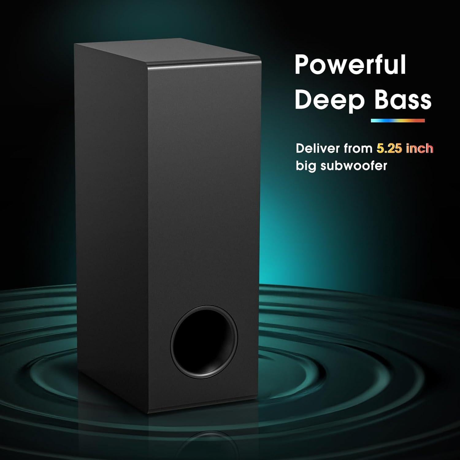 Barra de Sonido Wohome S100 Pro 2.1 con Subwoofer 40W y Bluetooth 5.3