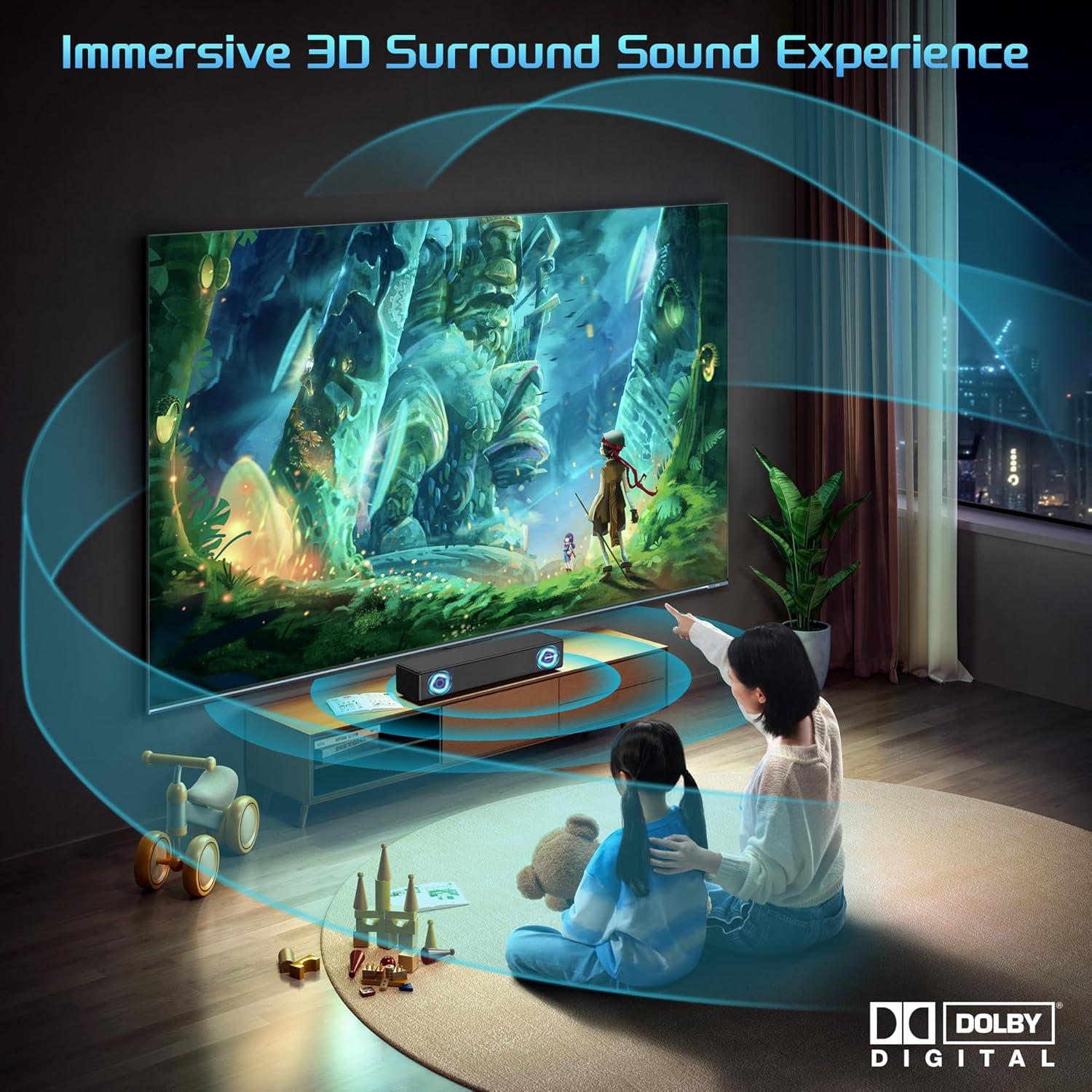 Barra de Sonido GEOYEAO HD-059SAT2-P con Dolby Digital 2.0