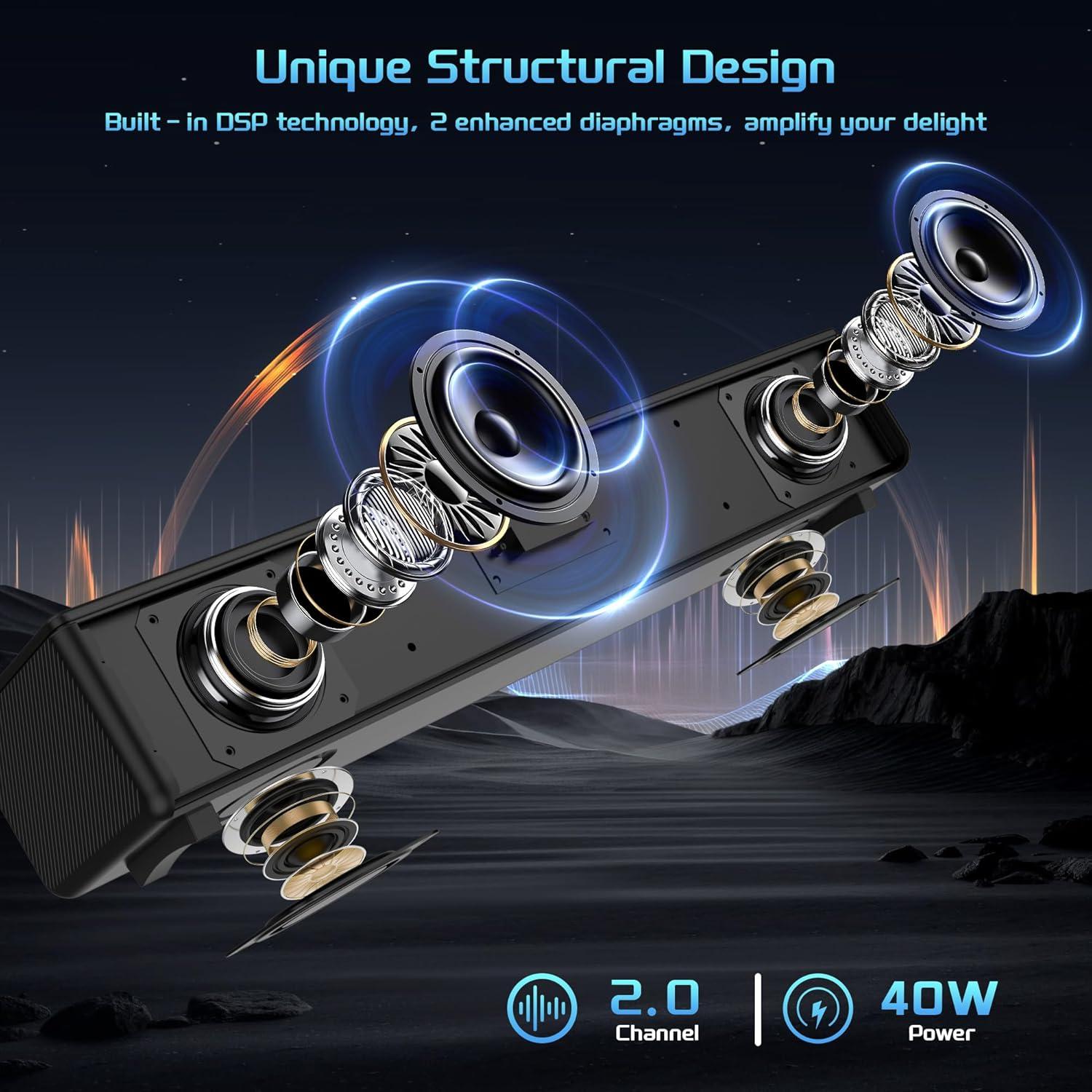 Barra de Sonido GEOYEAO HD-059SAT2-P con Dolby Digital 2.0