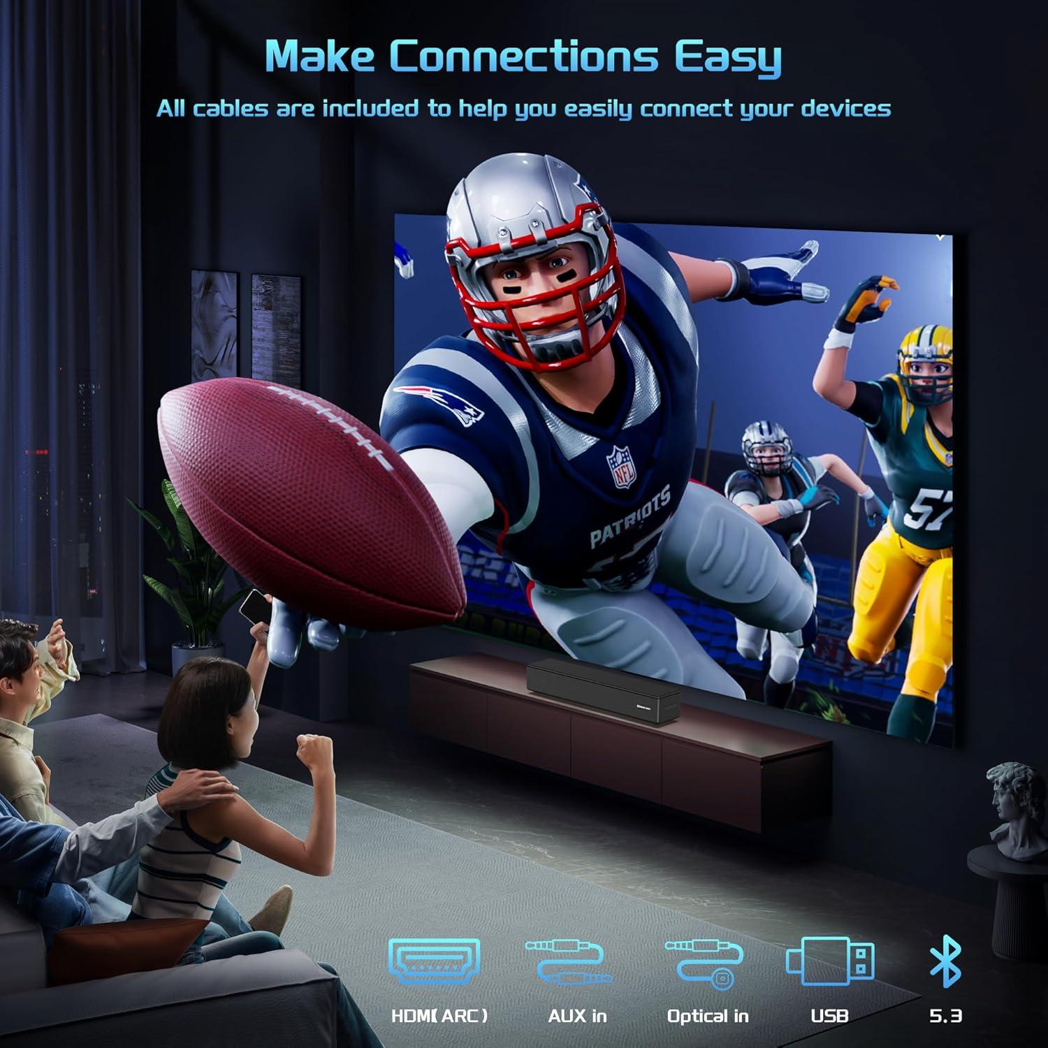 Barra de Sonido GEOYEAO HD-059SAT2-P con Dolby Digital 2.0