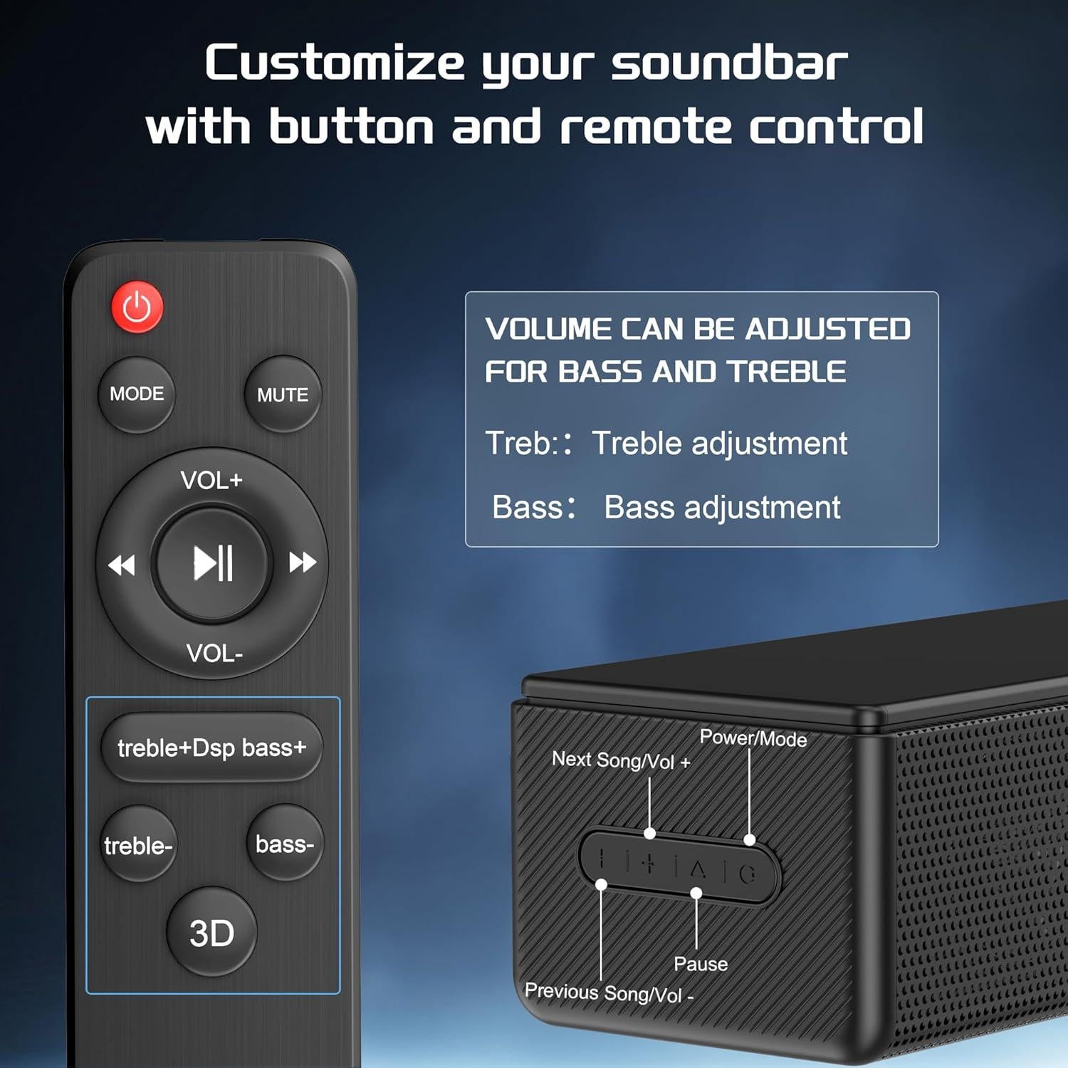 Barra de Sonido GEOYEAO HD-059SAT2-P con Dolby Digital 2.0