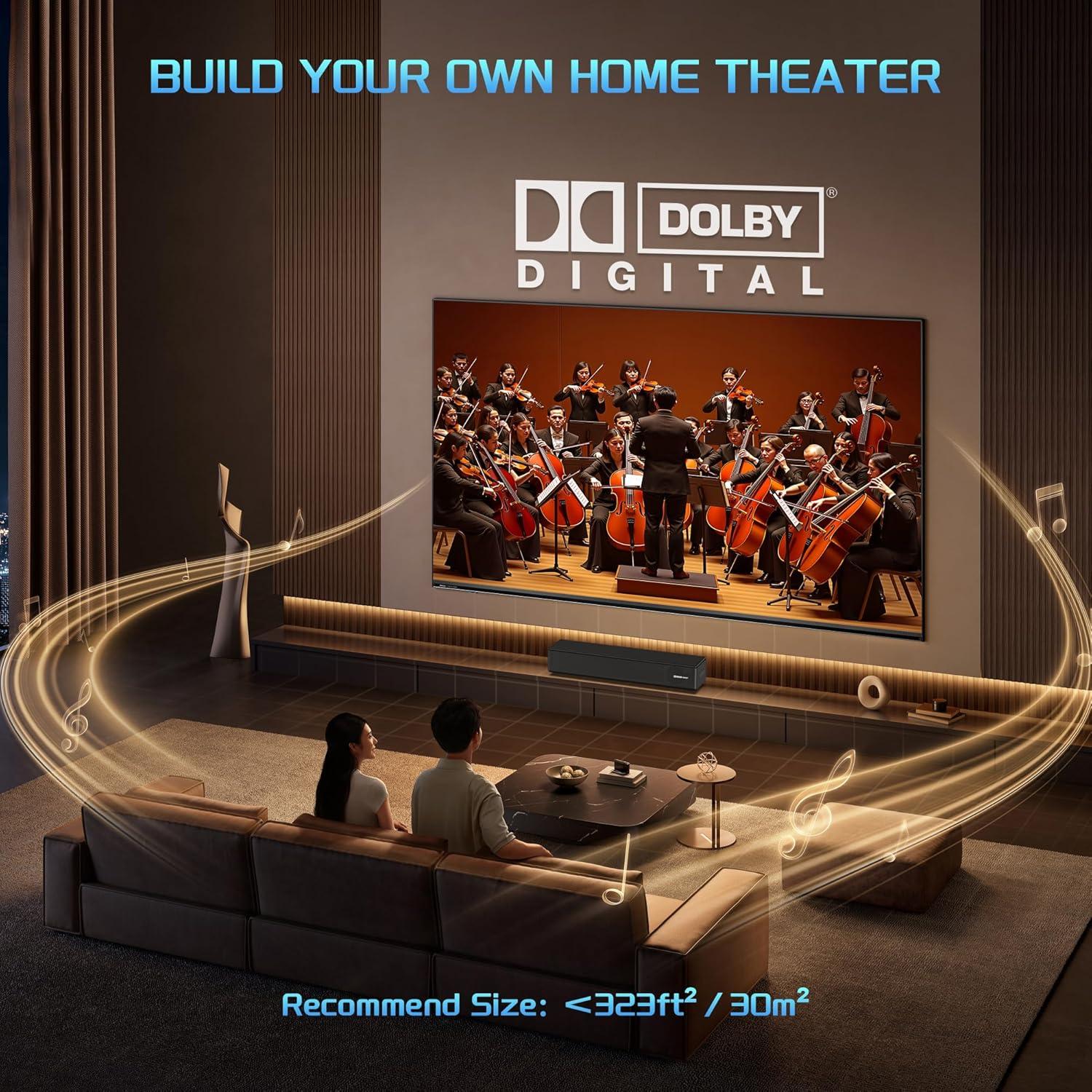 Barra de Sonido GEOYEAO HD-059SAT2-P con Dolby Digital 2.0