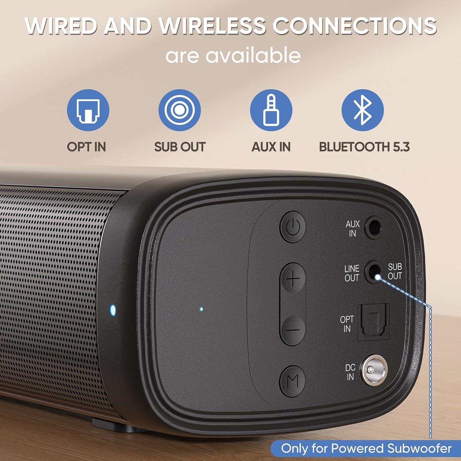 Barra de Sonido Saiyin DS6301S Plus 50W Bluetooth 5.3 38.61 cm