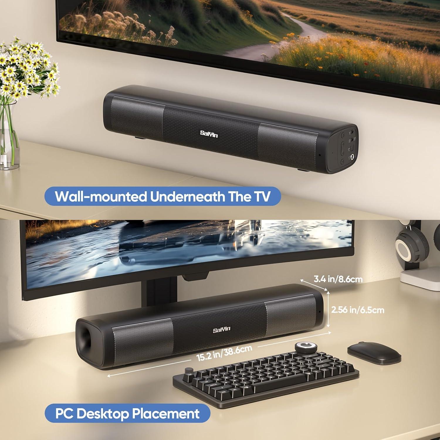 Barra de Sonido Saiyin DS6301S Plus 50W Bluetooth 5.3 38.61 cm