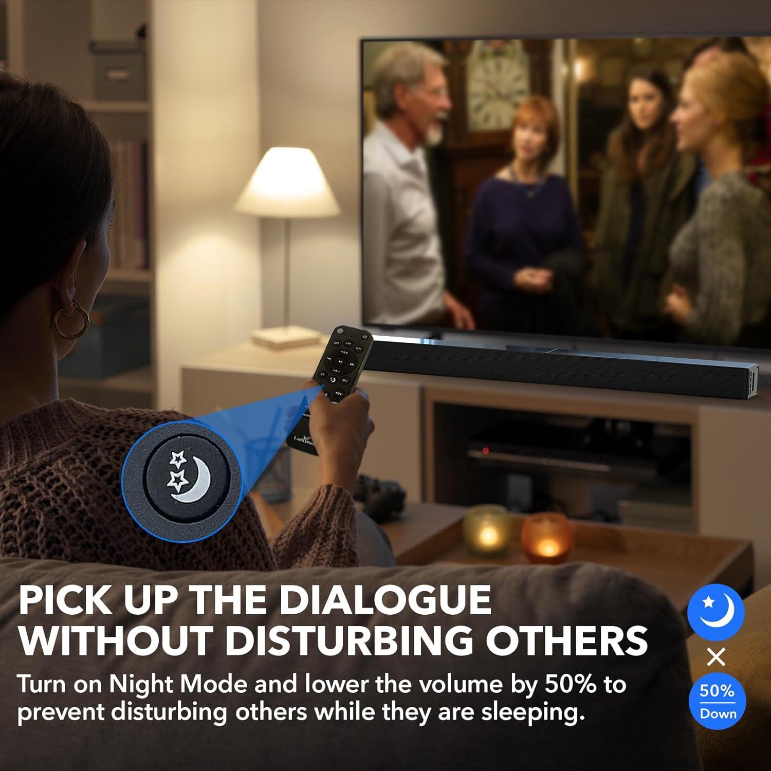 Barra de Sonido 2.1 CH Larksound con Subwoofer - HDMI, Bluetooth