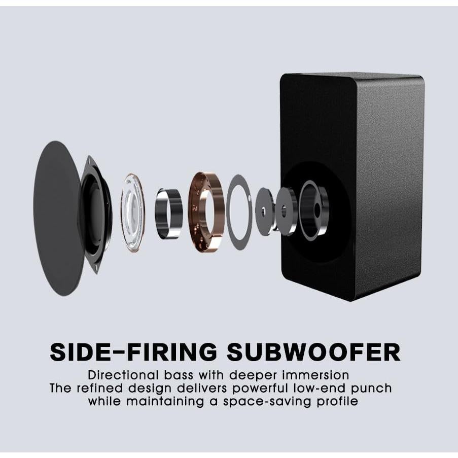 Barra de Sonido 2.1 CH Larksound con Subwoofer - HDMI, Bluetooth