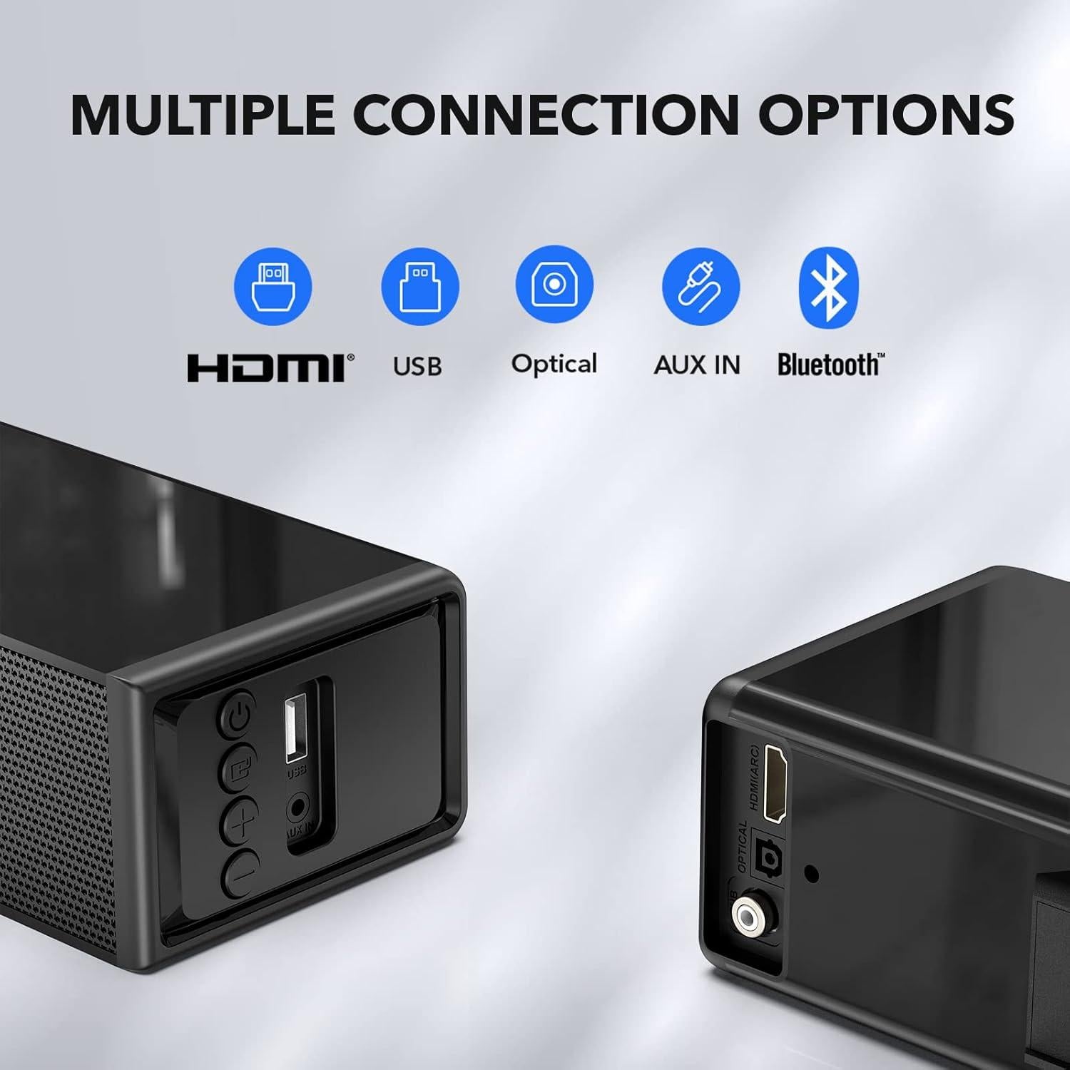 Barra de Sonido 2.1 CH Larksound con Subwoofer - HDMI, Bluetooth