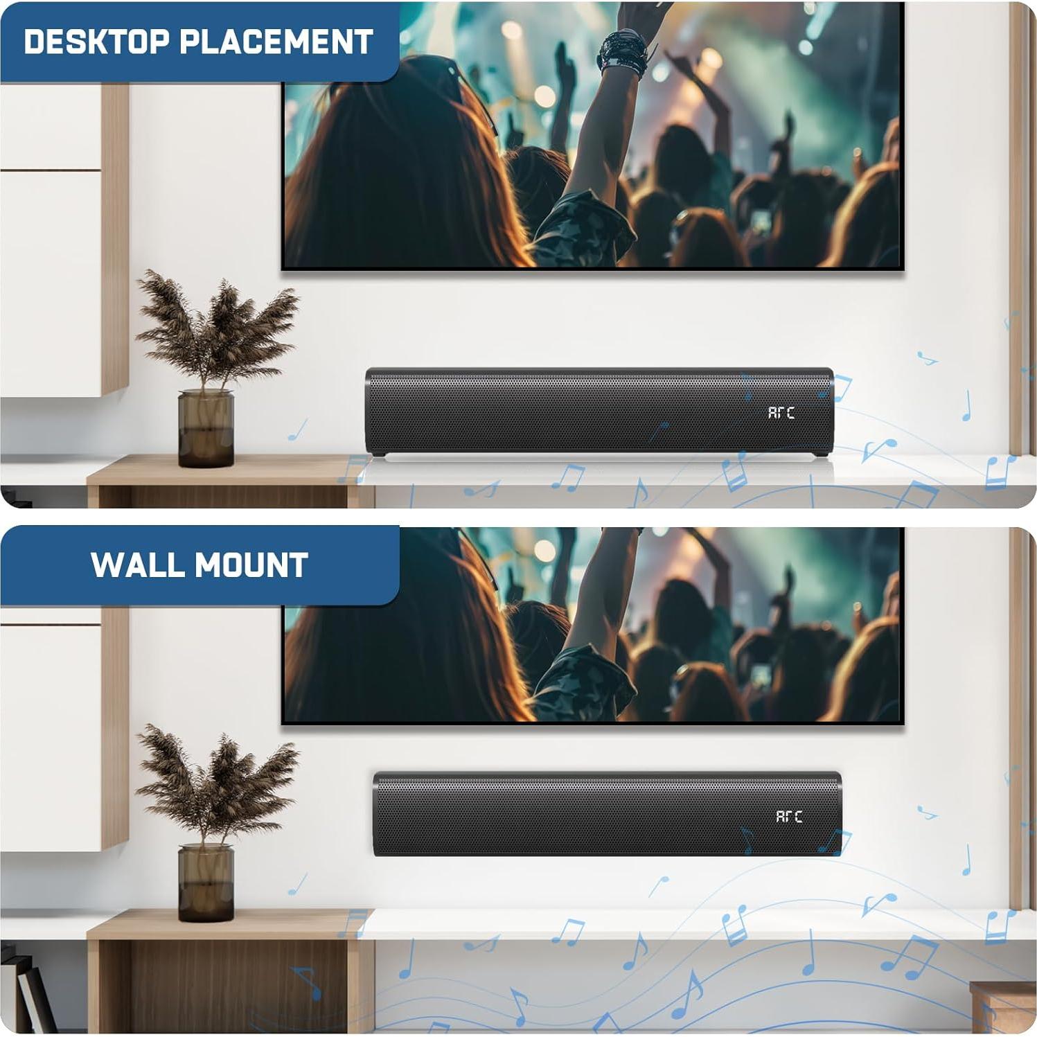 Barra de Sonido 2.1ch Wogree WS100 con Subwoofer y Bluetooth 5.3