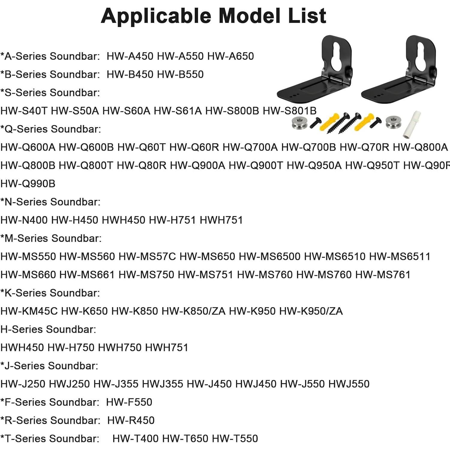 Soporte de Montaje en Pared para Barra de Sonido Samsung - Negro