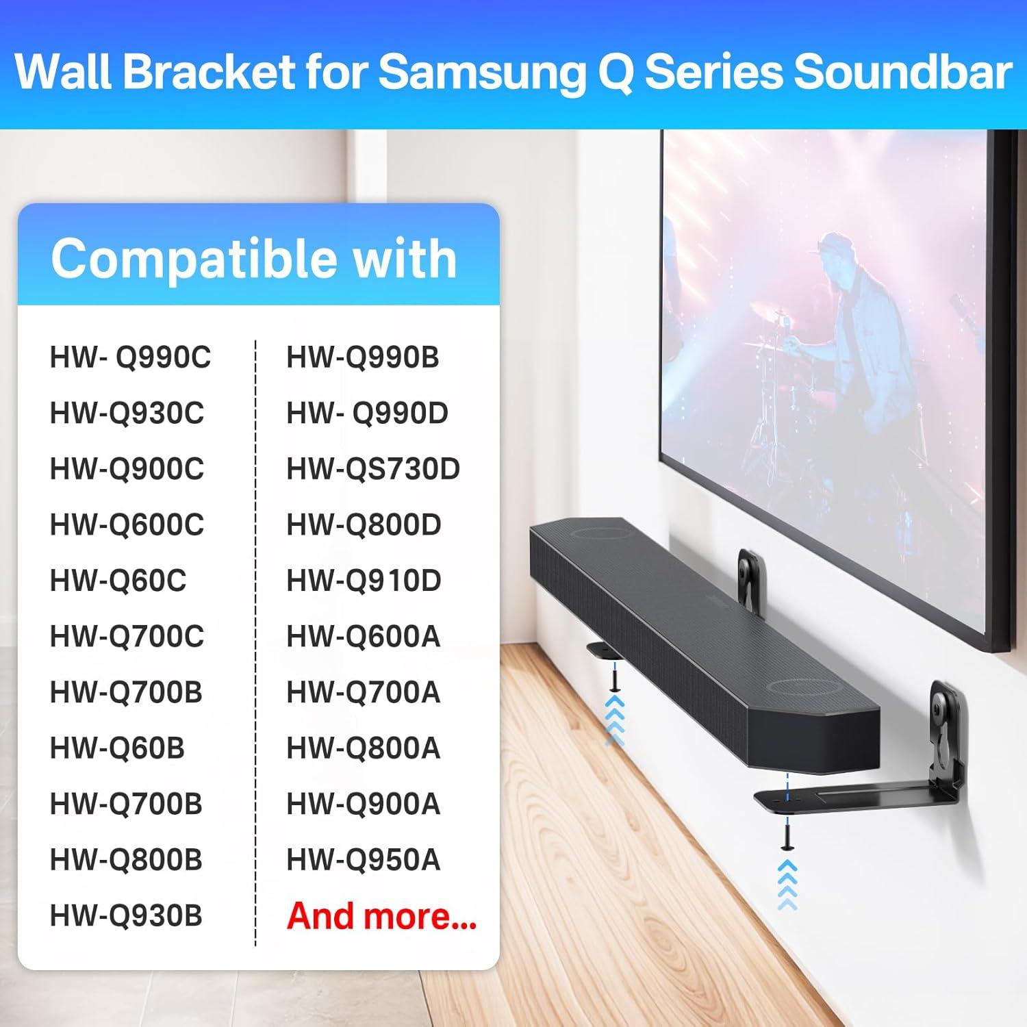 Soporte de Pared para Barra de Sonido Samsung HW-Q - 15.88 kg