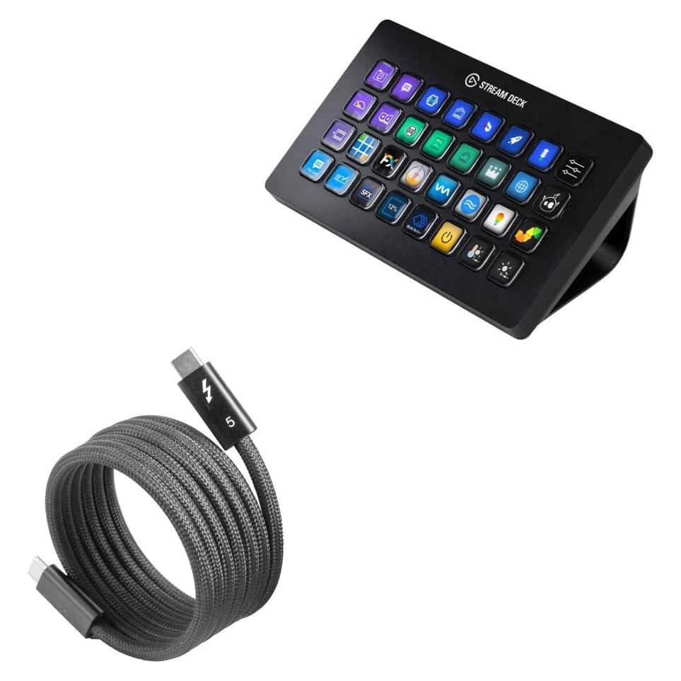 Cable Thunderbolt 5.0 BoxWave Compatible con Elgato Stream Deck XL 1.52m