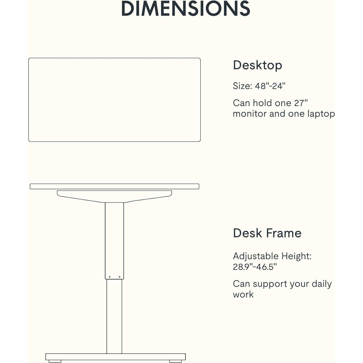 Escritorio de Pie Eléctrico FLEXISPOT 121.9x61 cm Arce Blanco