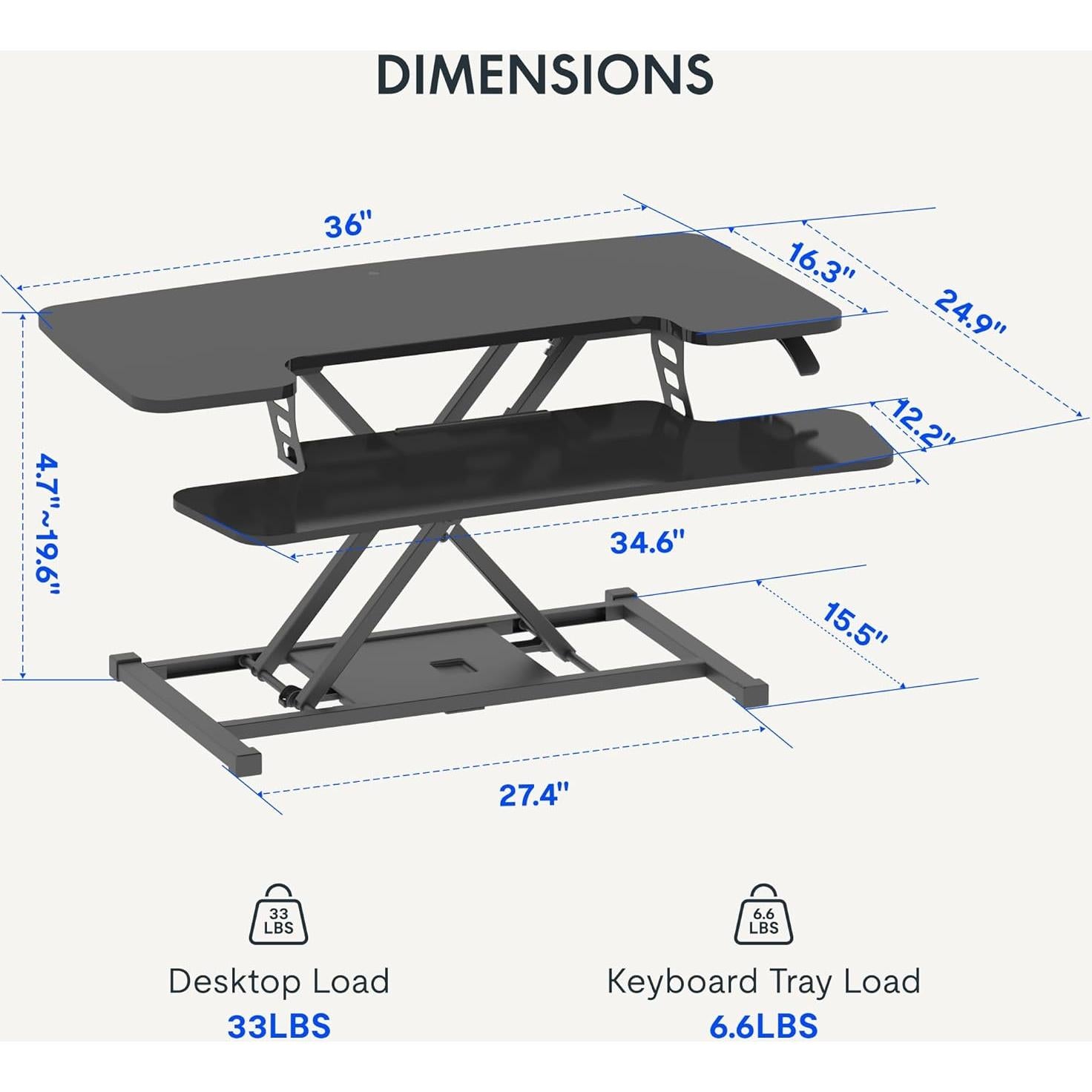 Convertidor de Escritorio FLEXISPOT MT137 Ajustable Negro 36"