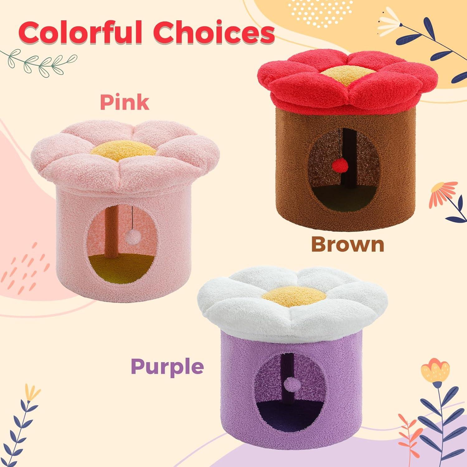 Cama para Gatos PETEPELA Casa de Árbol Rosa 50x50x40 cm