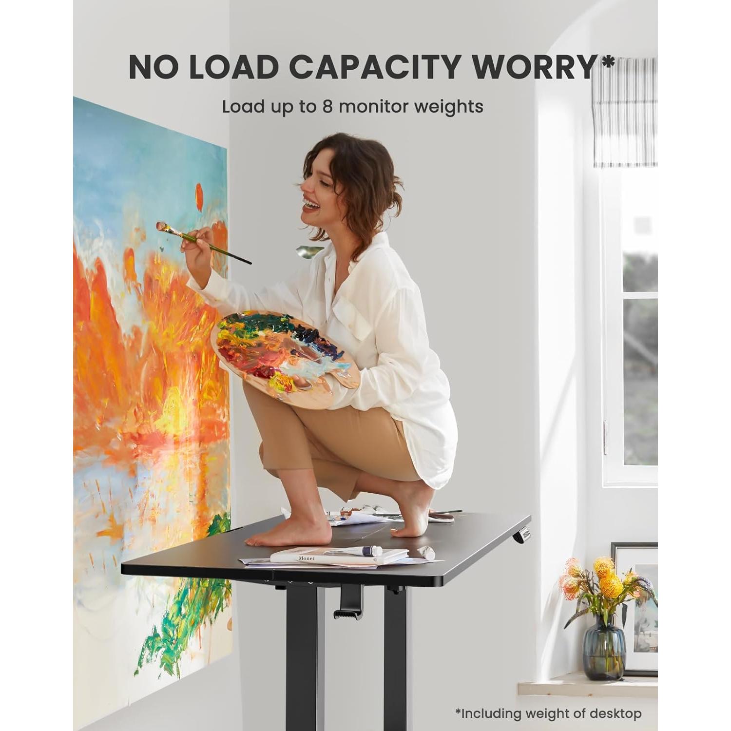 Escritorio de pie eléctrico ajustable ErGear EGESD5B 120x60cm Negro