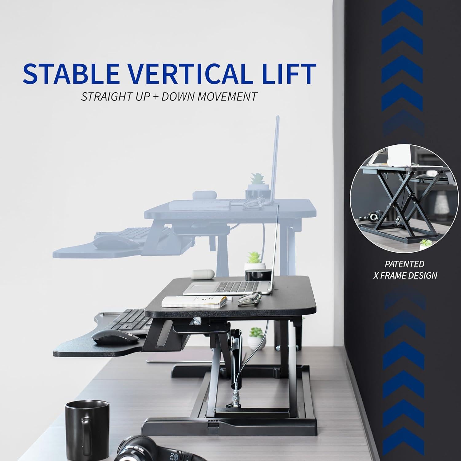 Convertidor de Escritorio VIVO 32" Ajustable Doble Monitor Negro