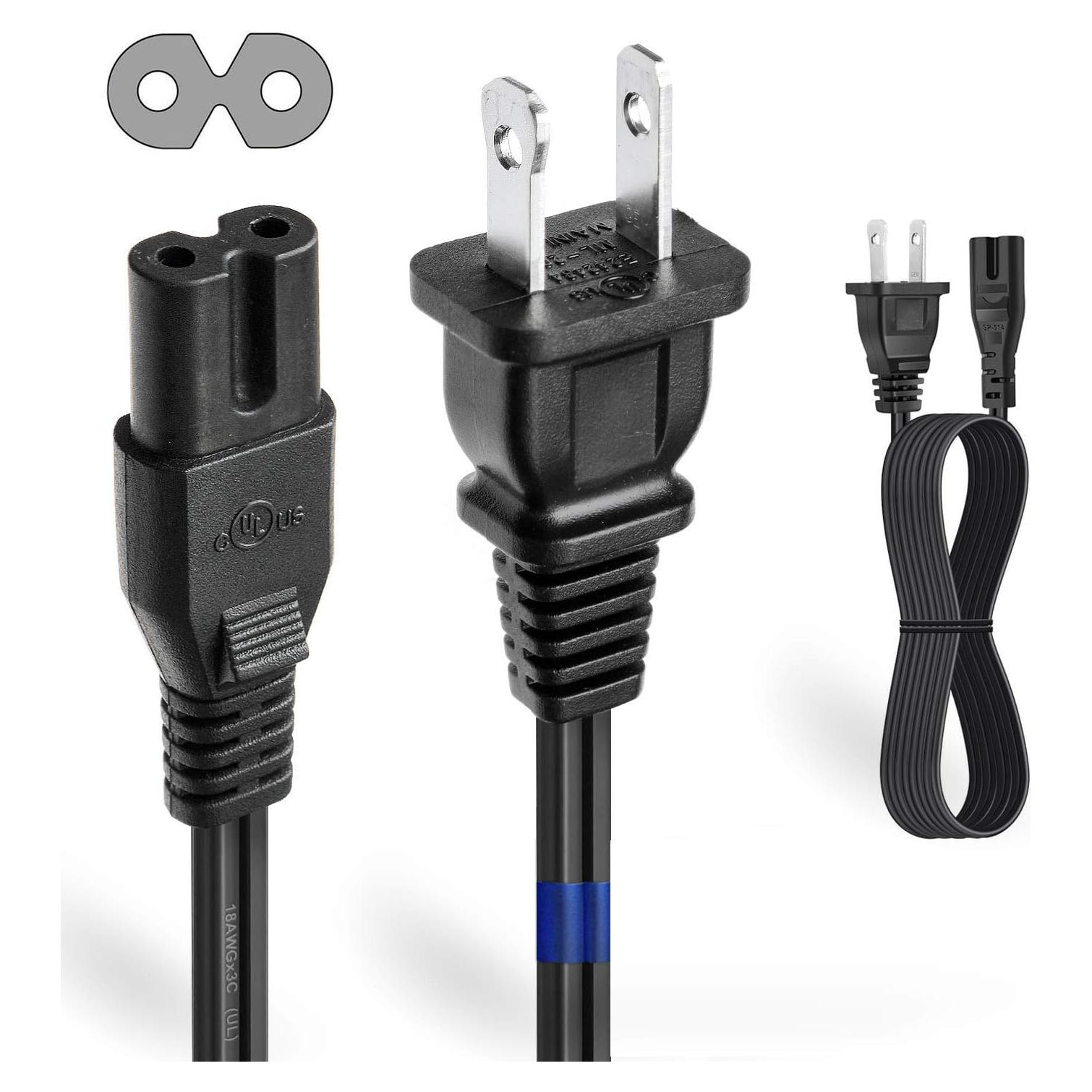 Cable de Alimentación T POWER 2 Prong 1.2m para Proyector y TV