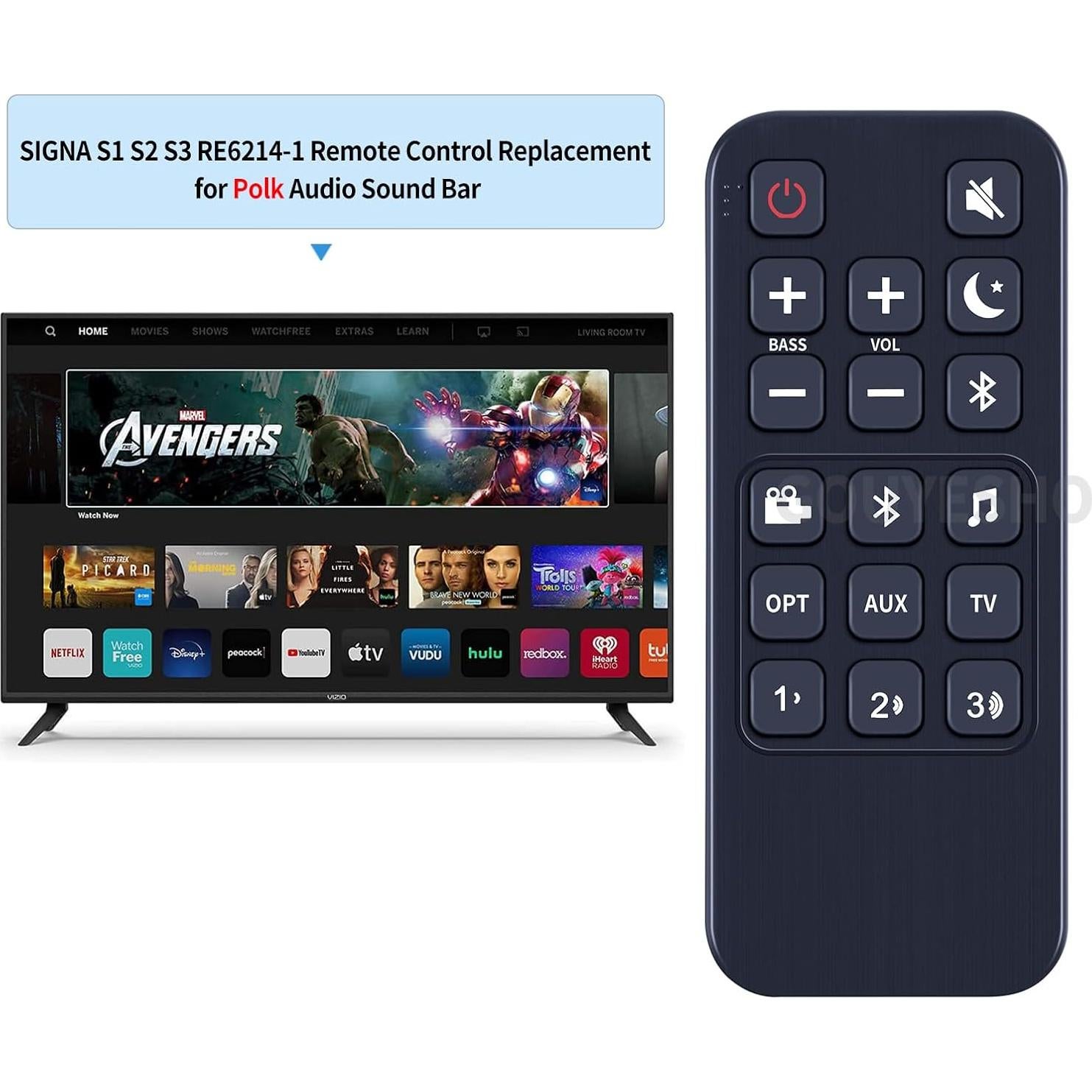 Control Remoto Reemplazo Polk Audio Signa S1 S2 S3 RE6214-1