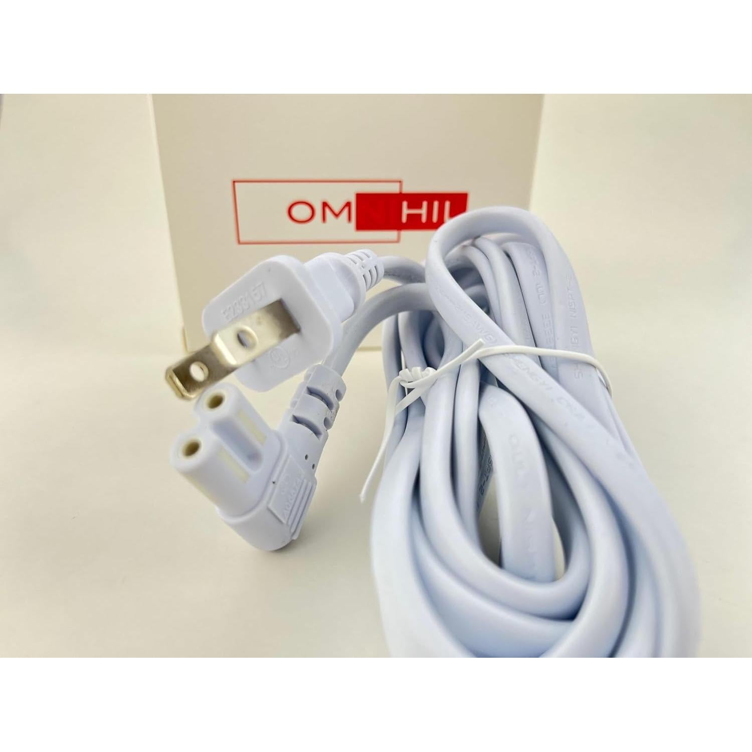 Cable de Poder AC Extra Largo OMNIHIL Blanco 3.05m UL