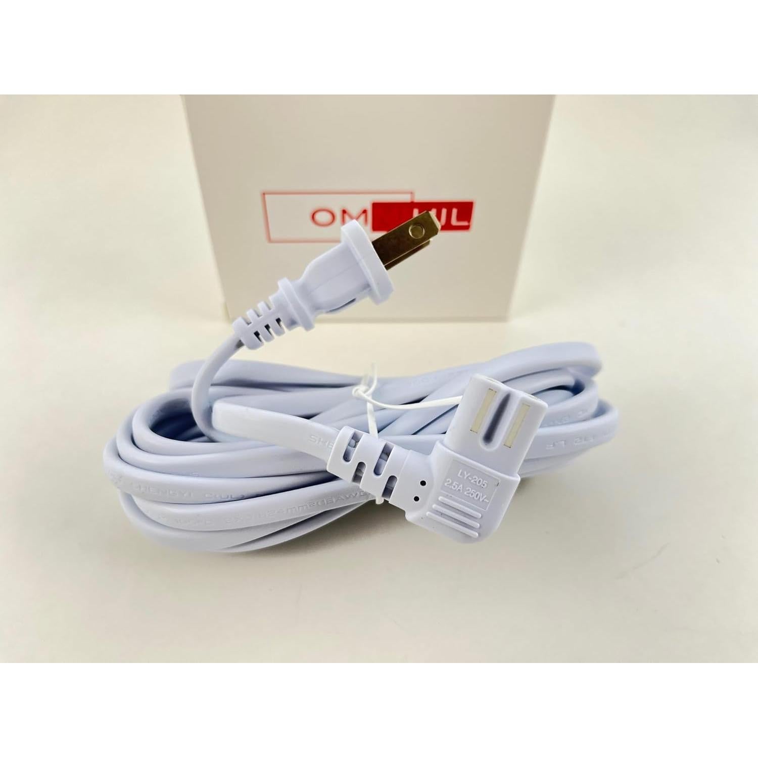 Cable de Poder AC Extra Largo OMNIHIL Blanco 3.05m UL