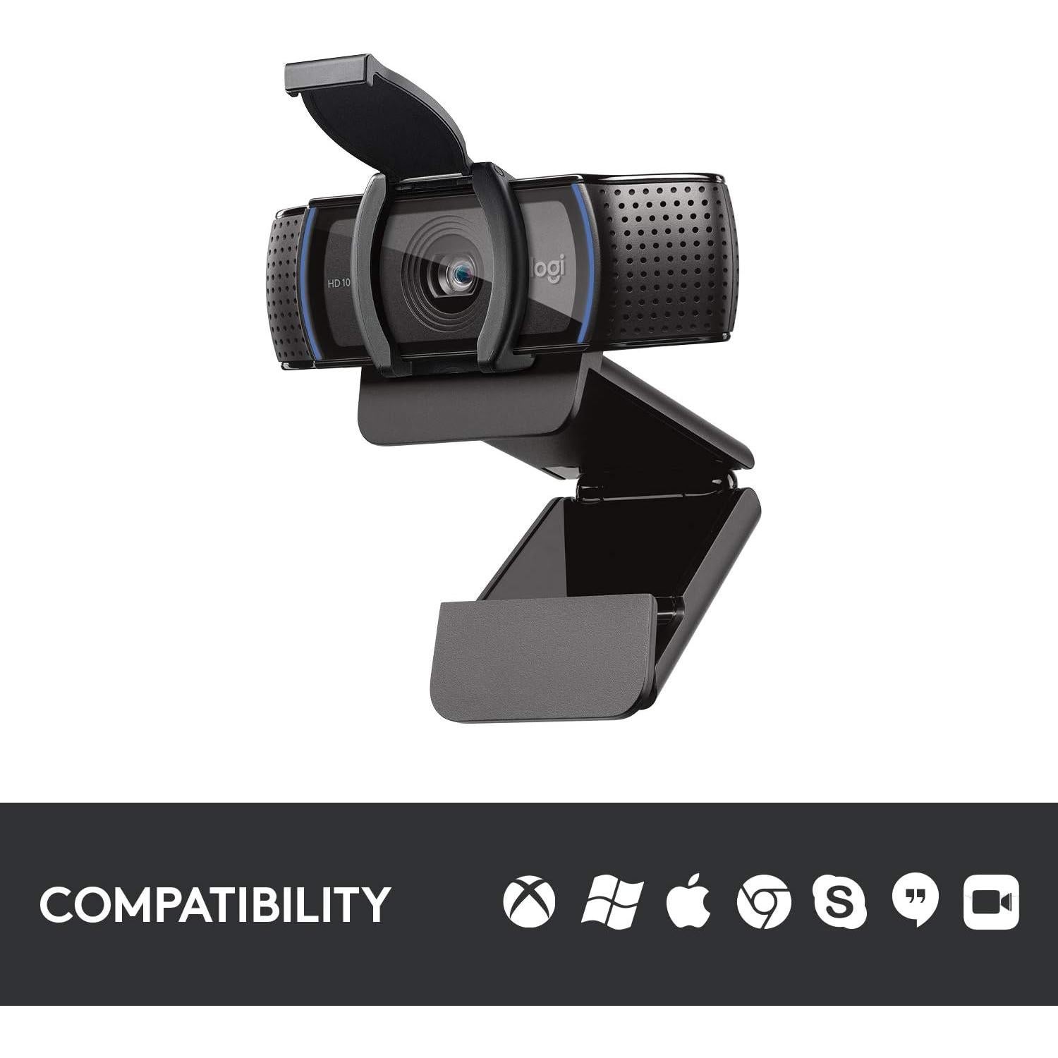 Cámara Web Logitech C920S HD Pro 1080p USB con tapa