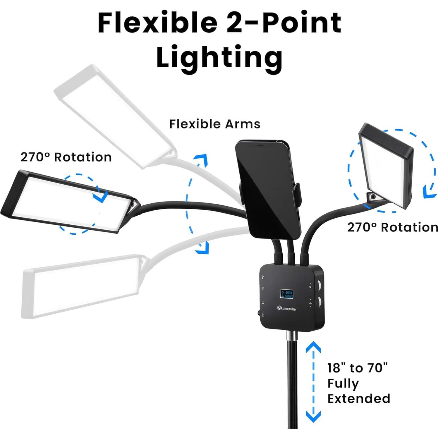Lume Cube Flex Light Pro - Lámpara LED 2 Puntos Ajustable